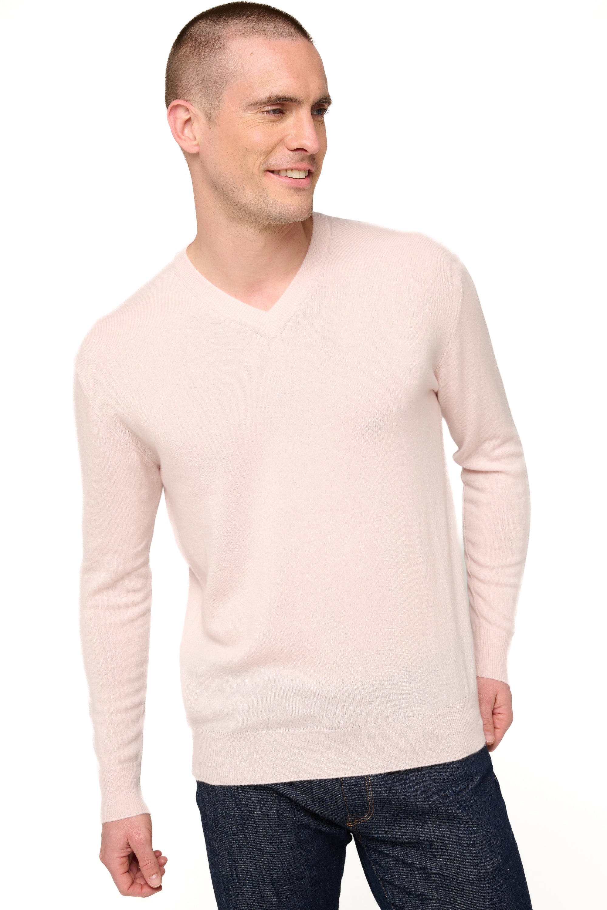 Hippolyte en cachemire homme - rose pâle - Mahogany