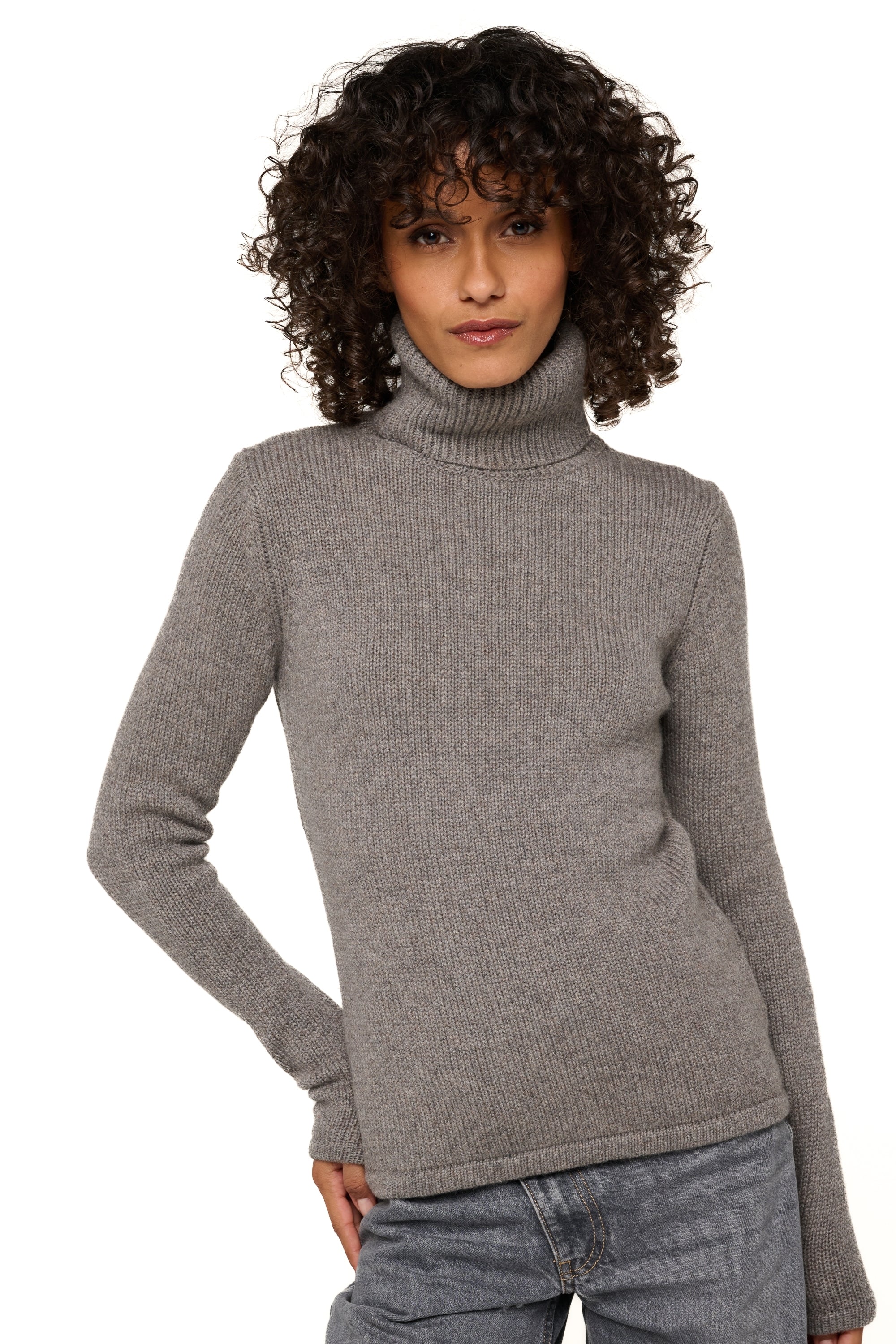 Carla en cachemire femme - marmotte chiné - Mahogany