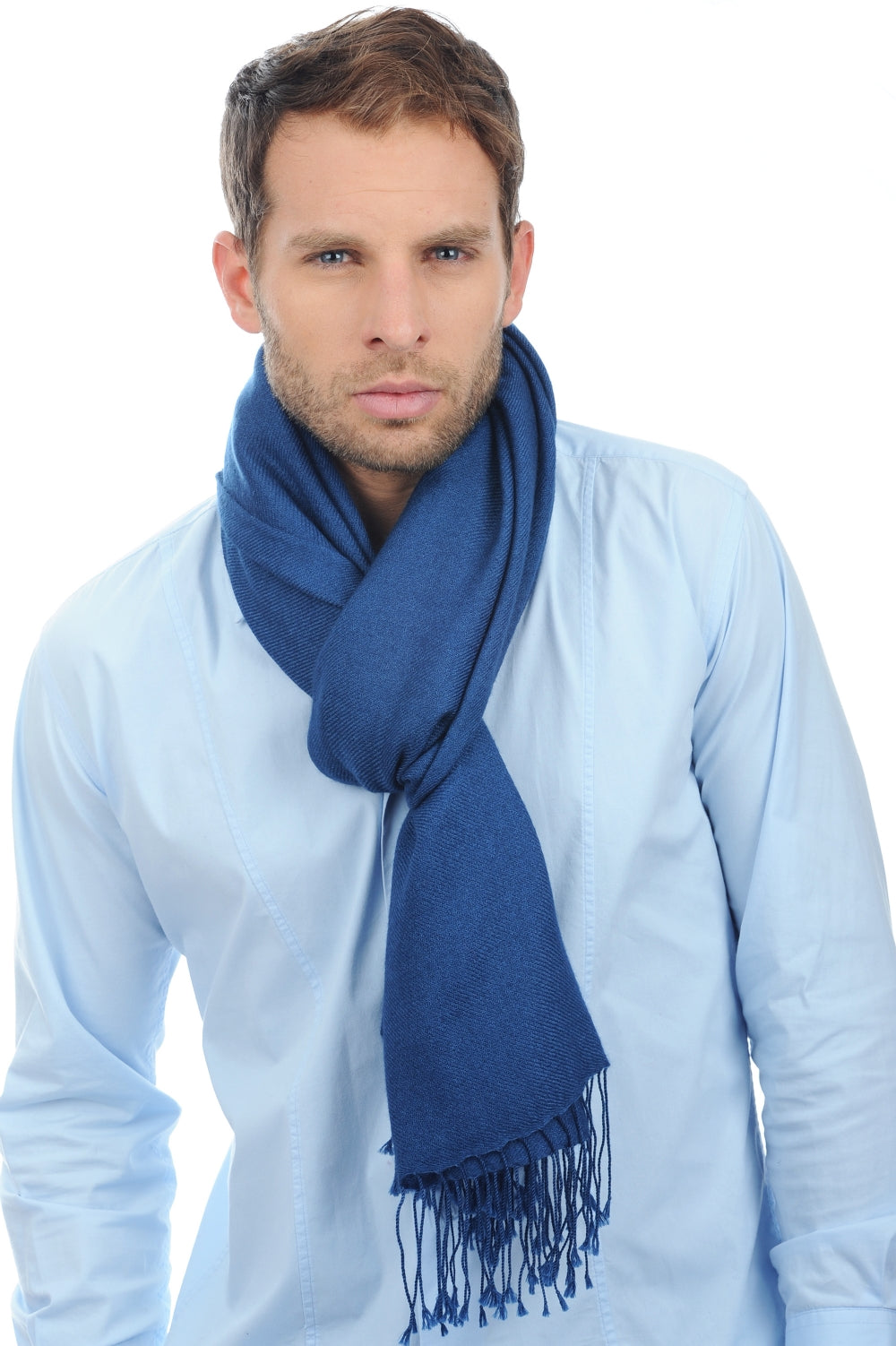 Diamant en cachemire mixte - bleu prusse - Mahogany
