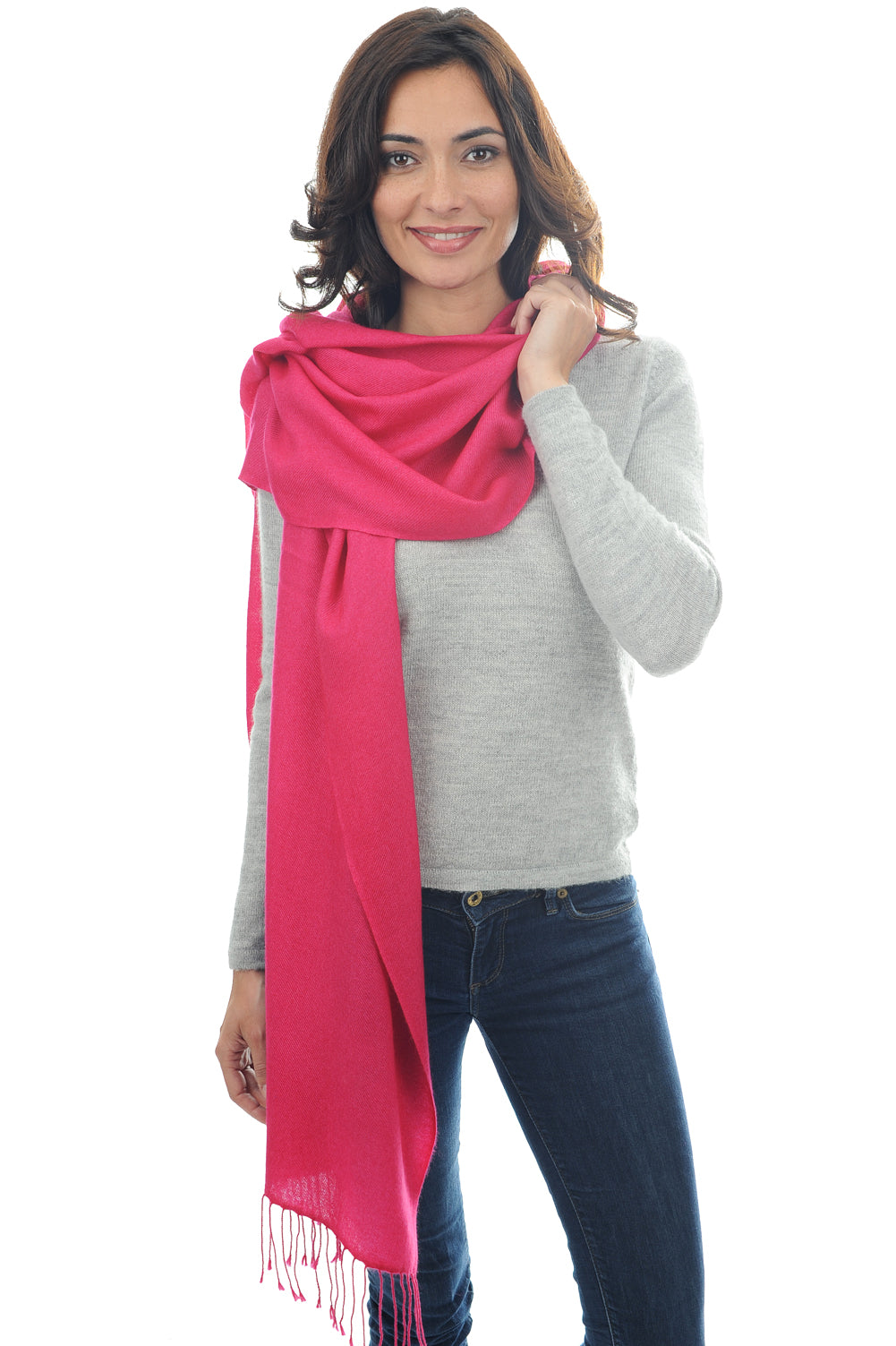 Diamant en cachemire mixte - fuchsia - Mahogany