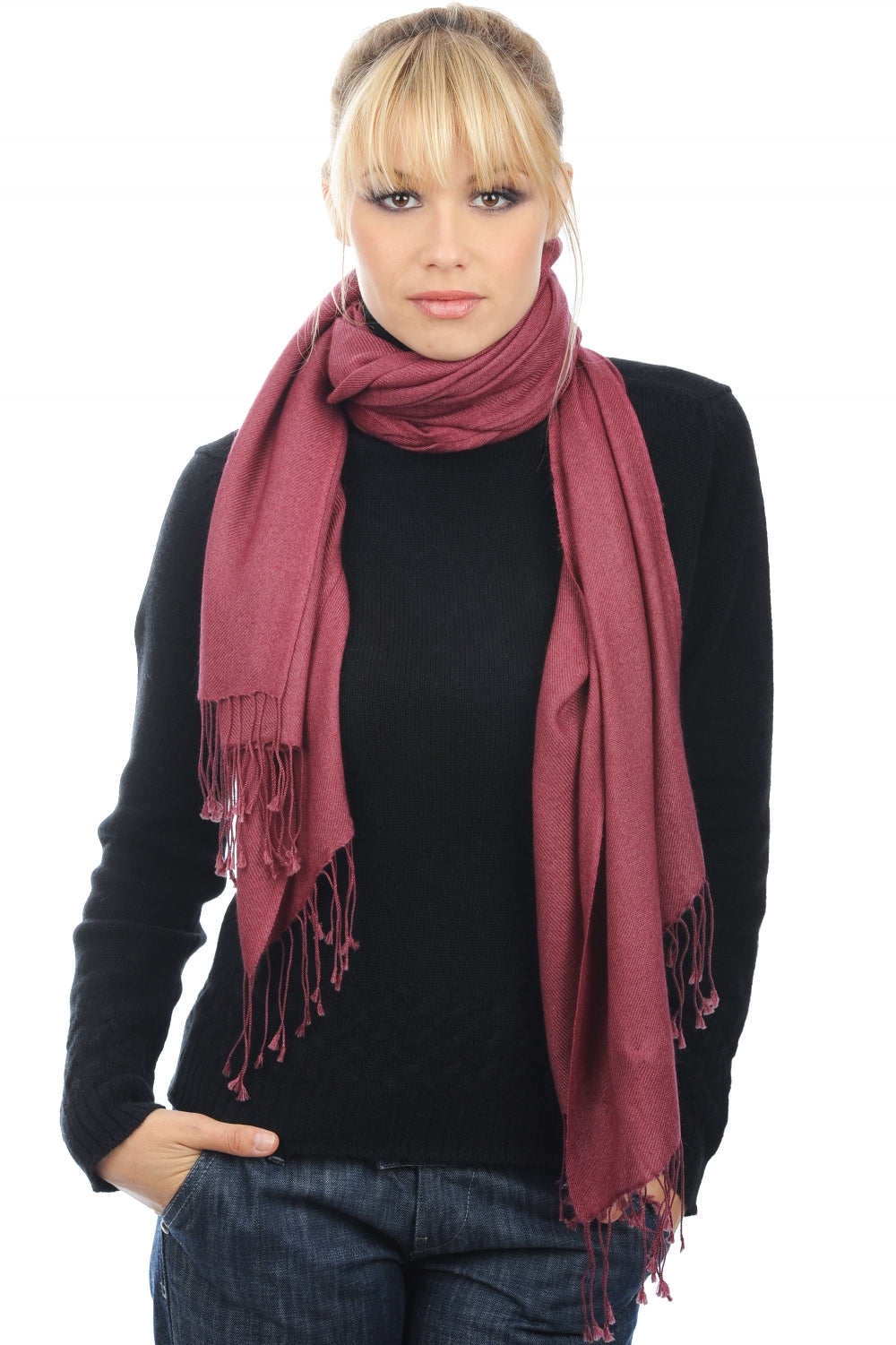 Diamant en cachemire mixte - bois de rose - Mahogany