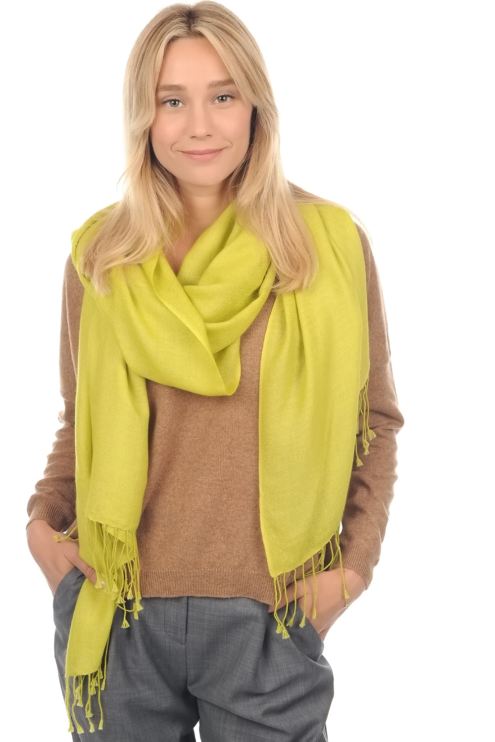Diamant en cachemire mixte - chartreuse - Mahogany