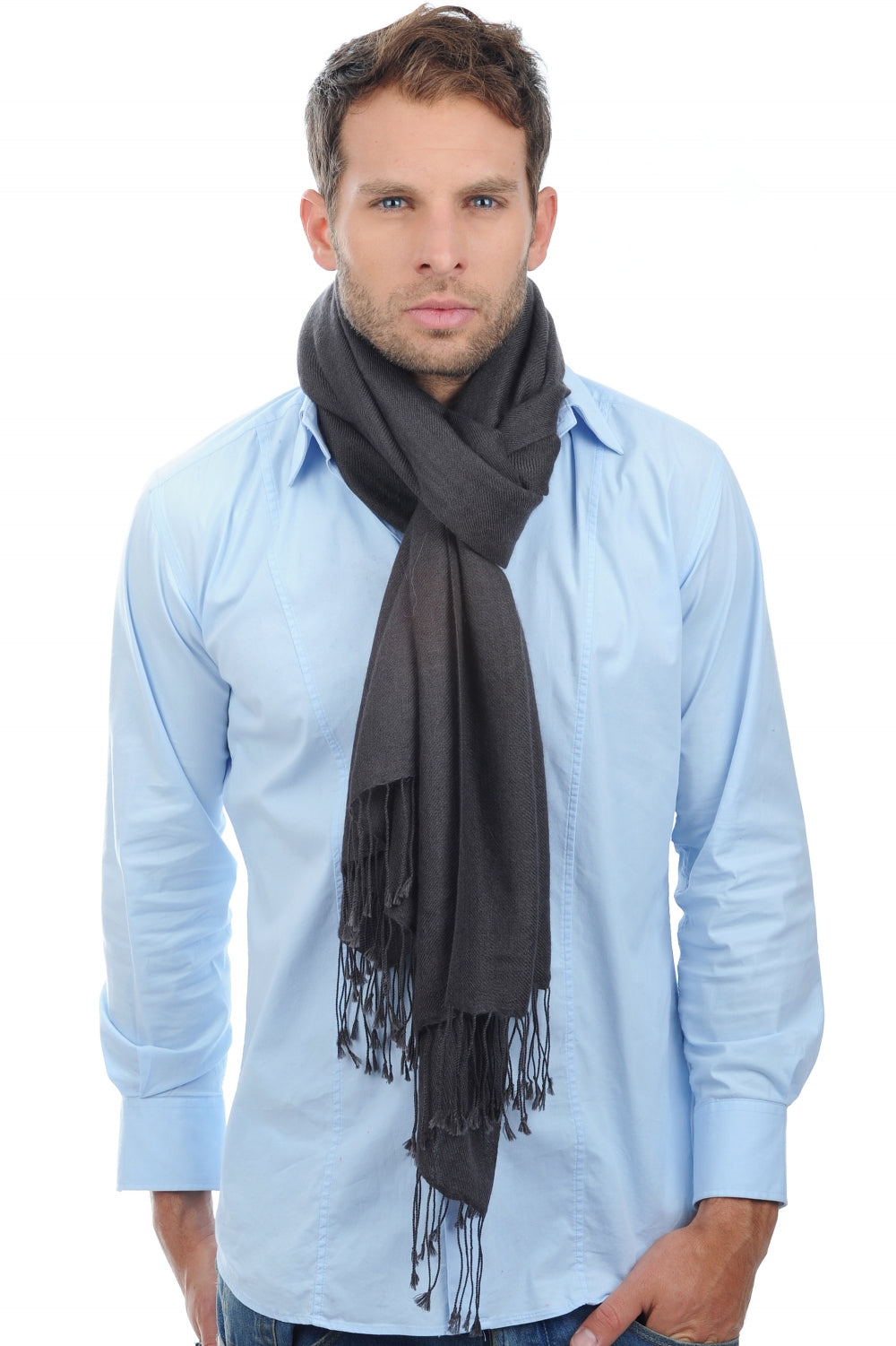 Diamant en cachemire mixte - carbon - Mahogany