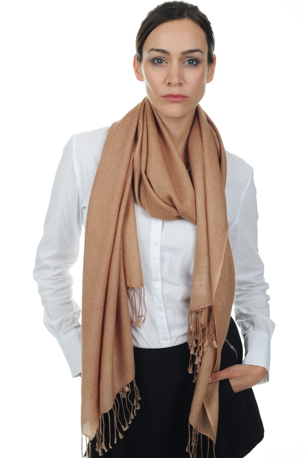 Diamant en cachemire mixte - beige rosé soutenu - Mahogany