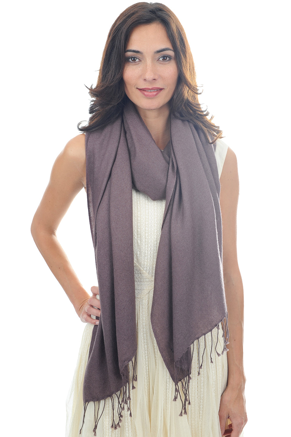Diamant en cachemire mixte - taupe - Mahogany