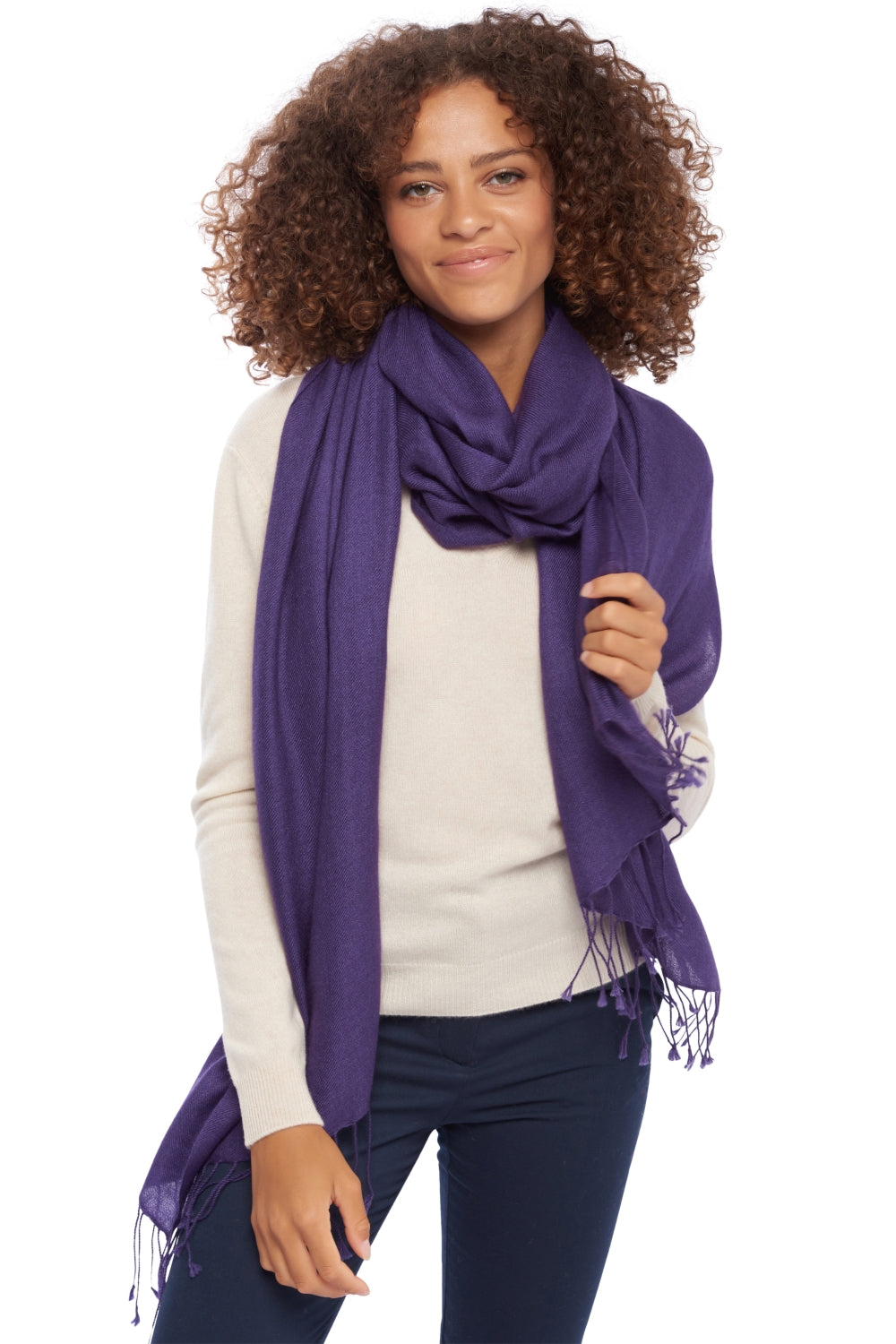 Diamant en cachemire mixte - violet passion - Mahogany