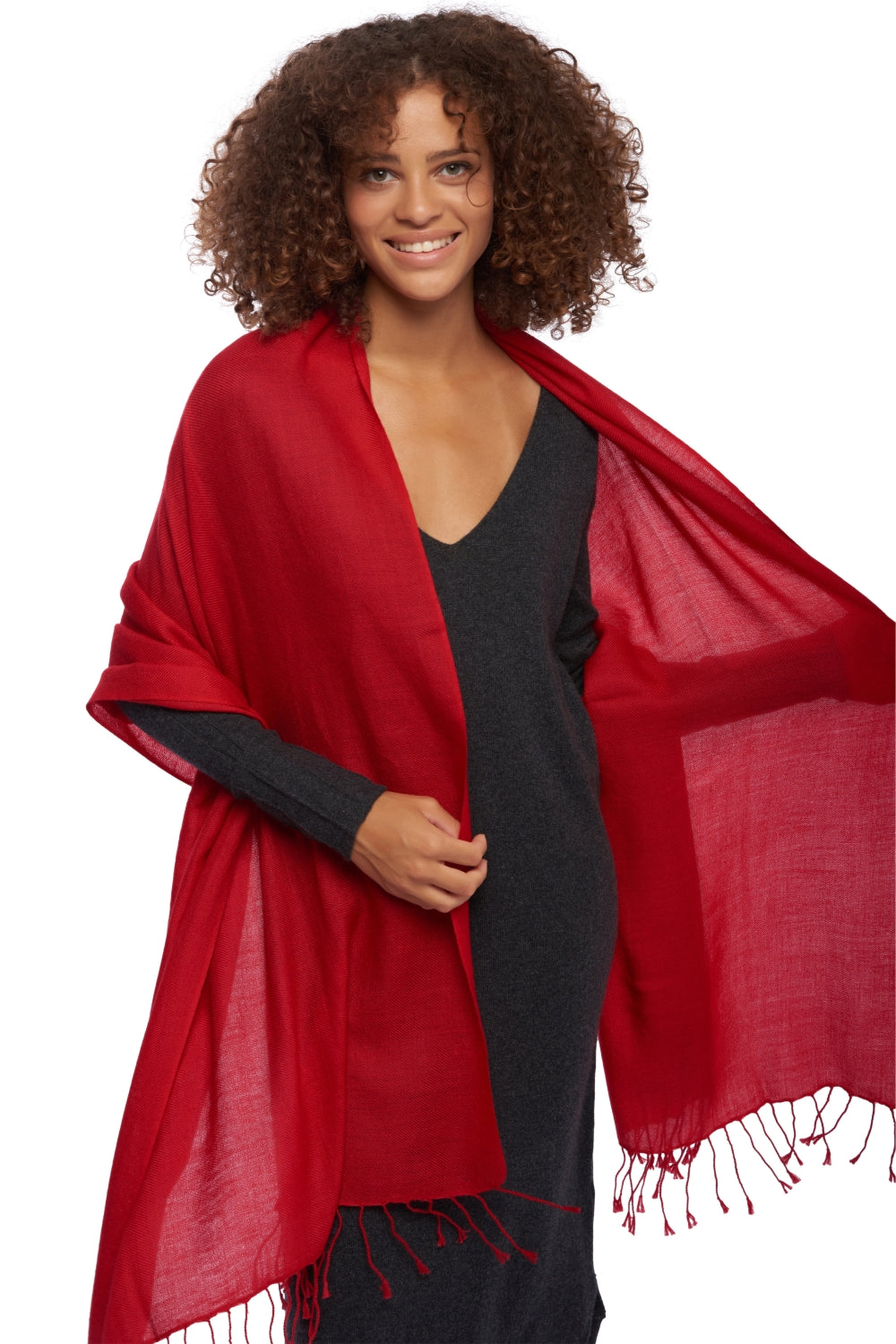 Diamant en cachemire mixte - rouge - Mahogany