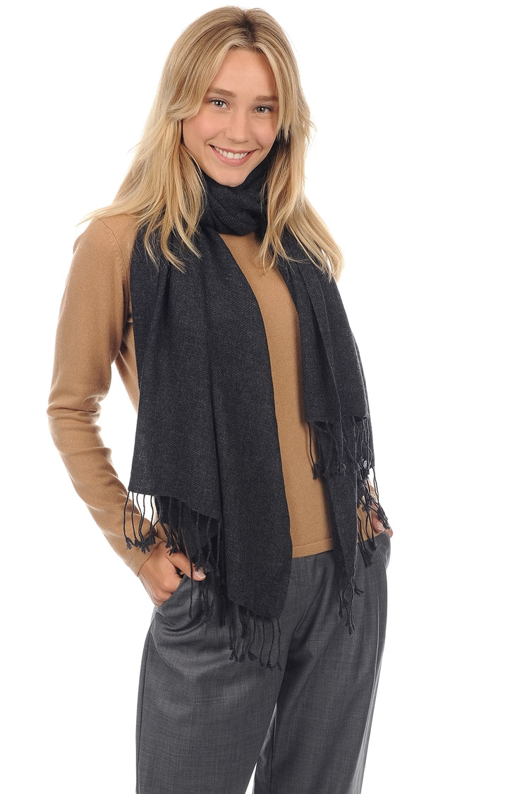 Pashmina en cachemire, 100 % Cachemire, mixte, normale / 2 et 4 fils, tissé fin, Mahogany