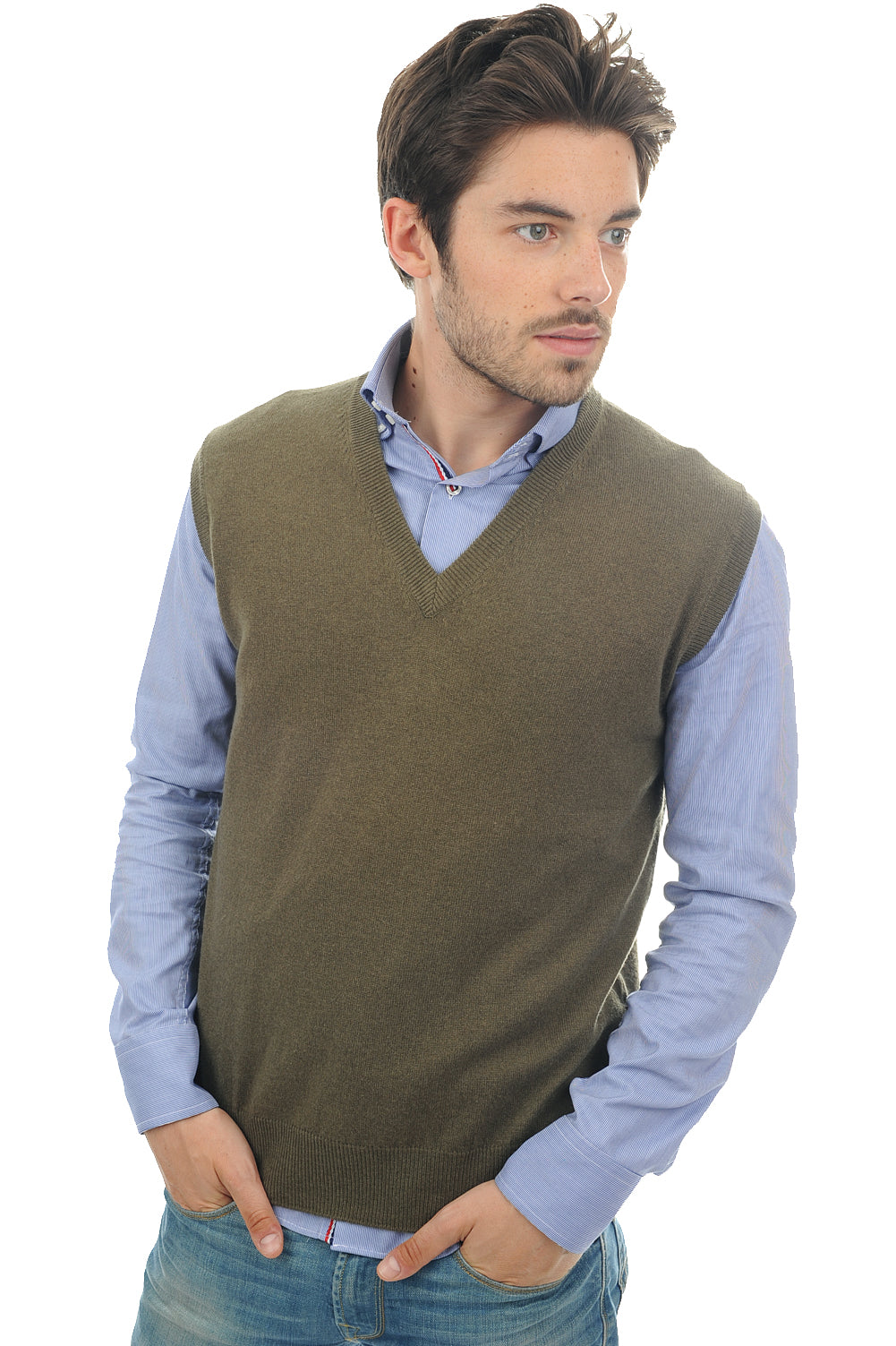 Balthazar en cachemire homme - kaki - Mahogany