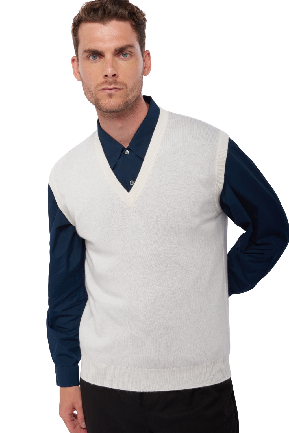 Balthazar en cachemire homme - blanc cassé - Mahogany