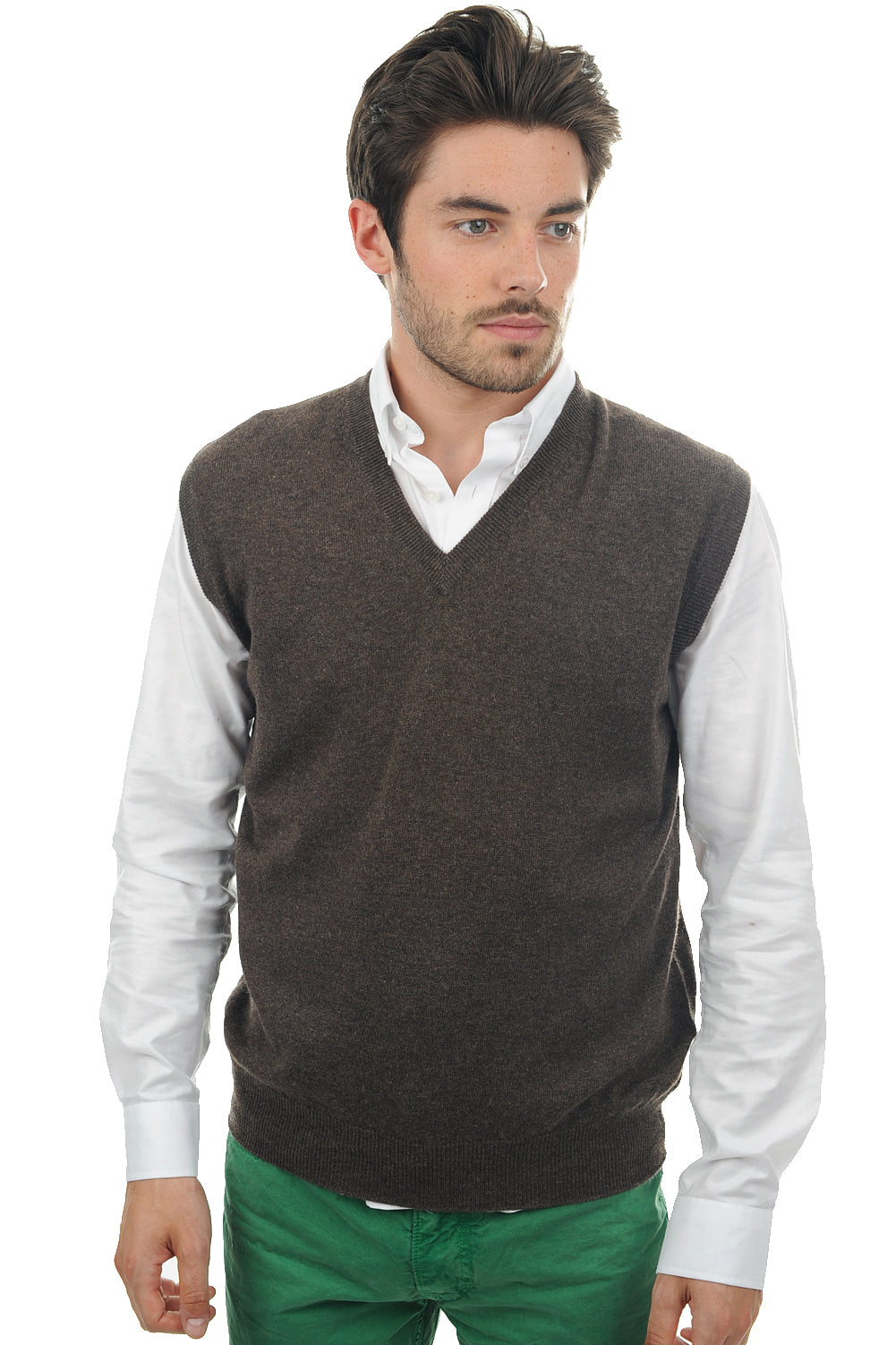Balthazar en cachemire homme - marron chiné - Mahogany