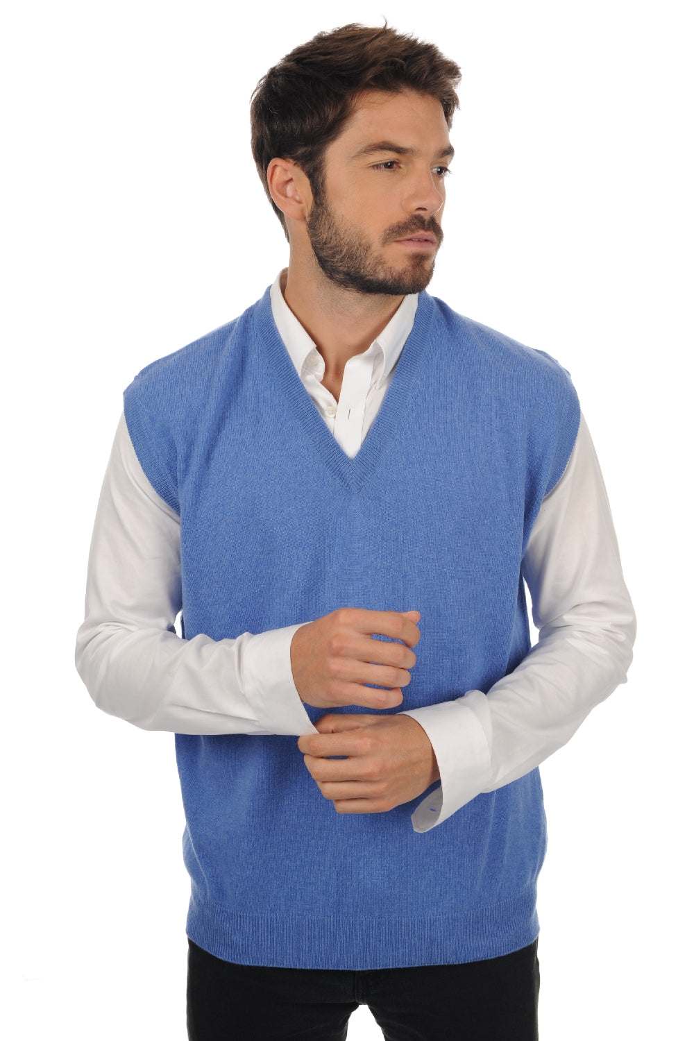 Balthazar en cachemire homme - bleu chiné - Mahogany