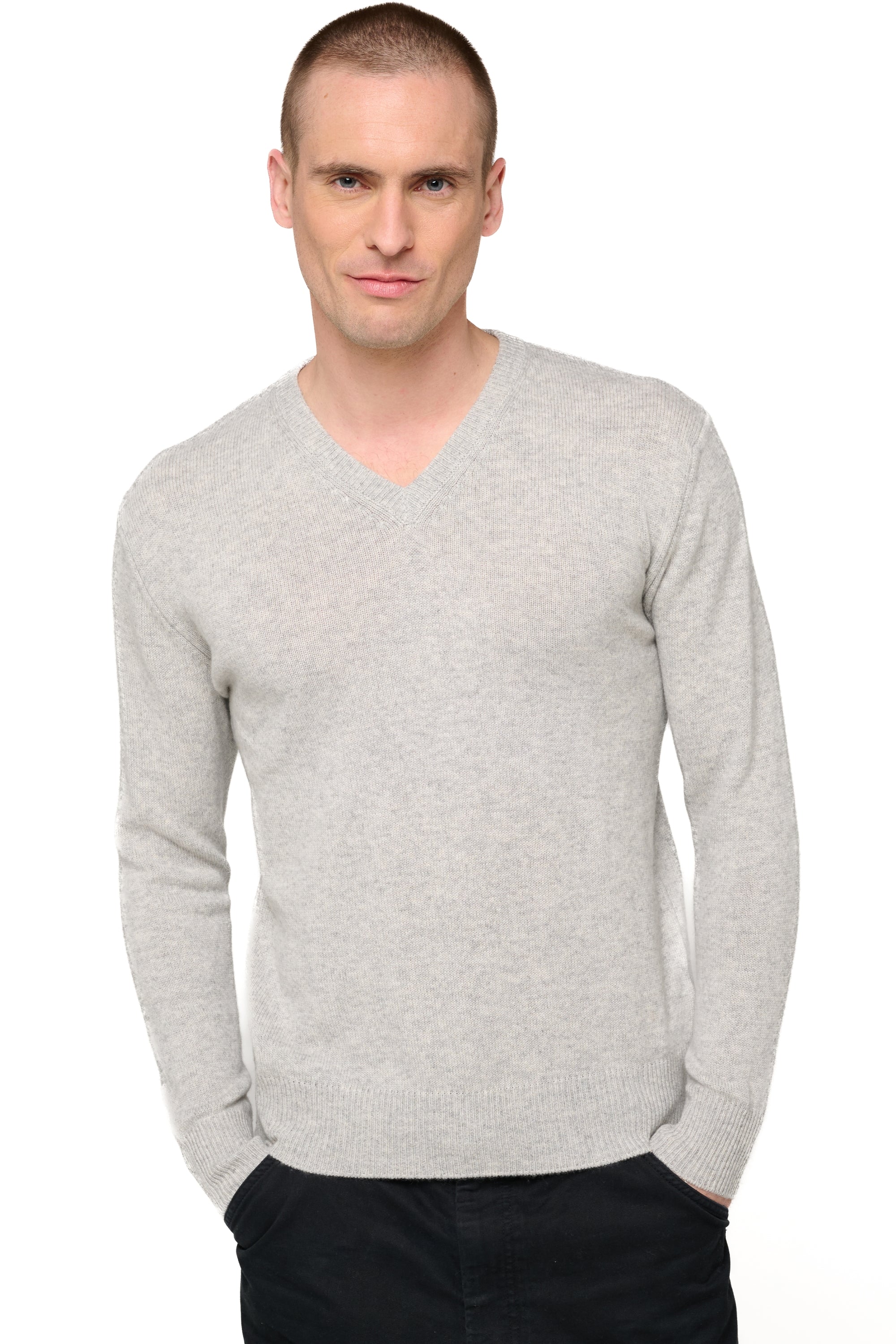 Hippolyte 4F en cachemire homme - flanelle chiné - Mahogany