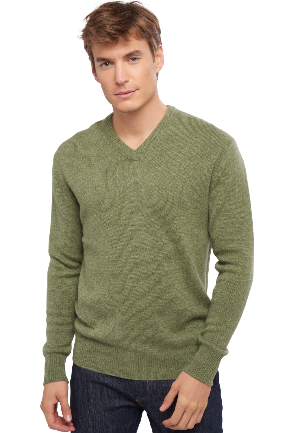Hippolyte 4F en cachemire homme - vert chiné - Mahogany