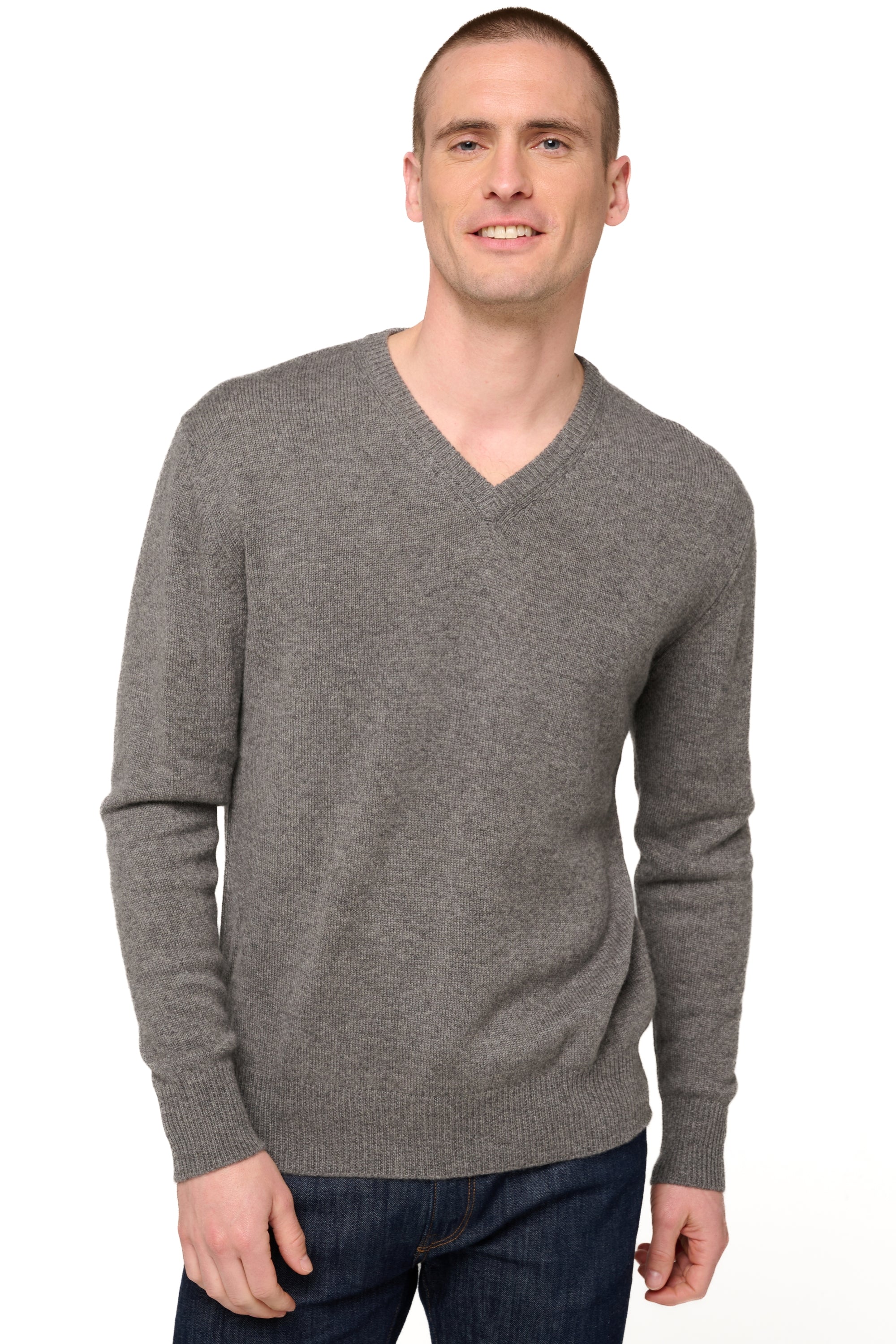 Hippolyte 4F en cachemire homme - marmotte chiné - Mahogany