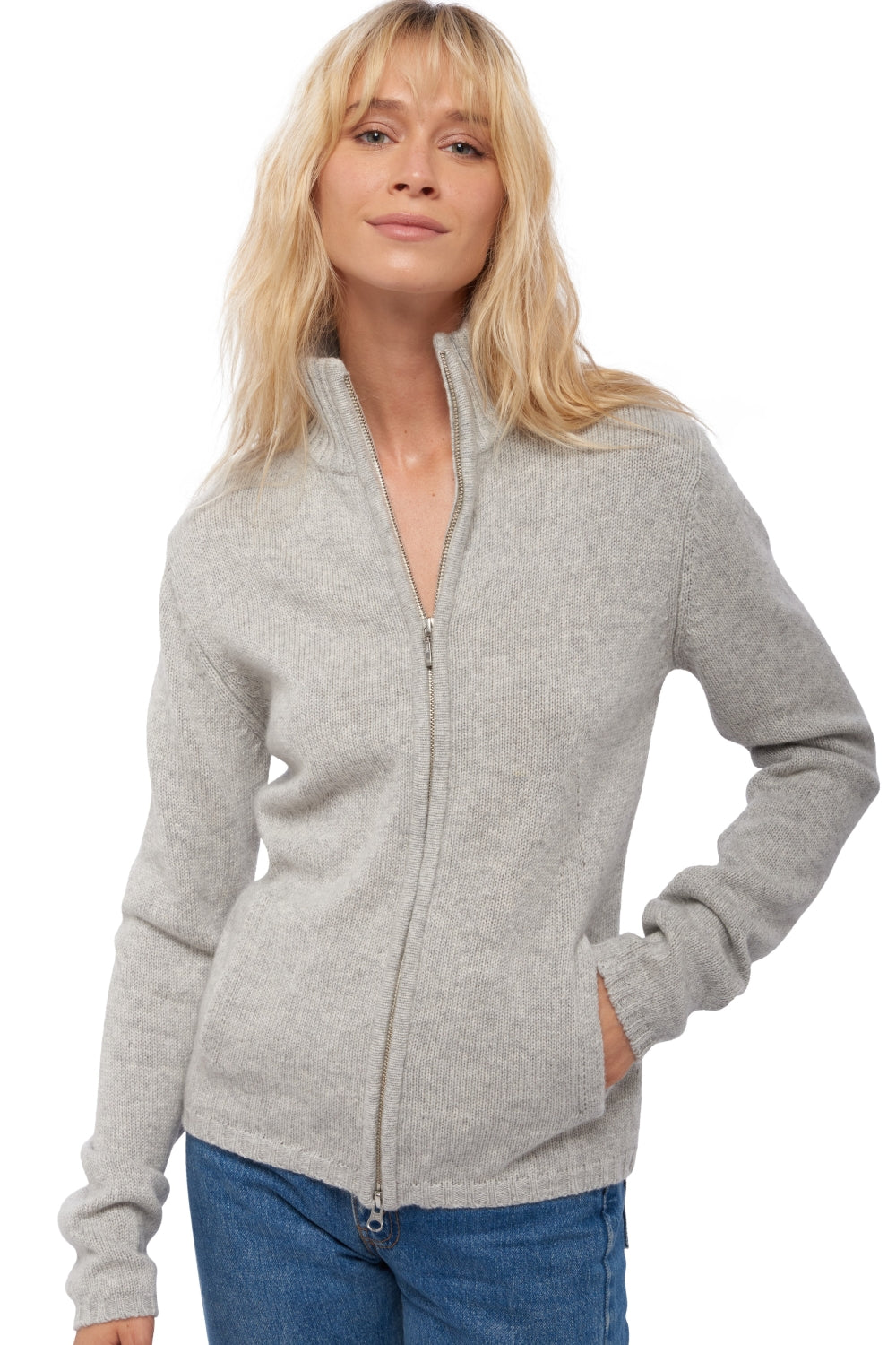 Elodie en cachemire femme - flanelle chiné - Mahogany