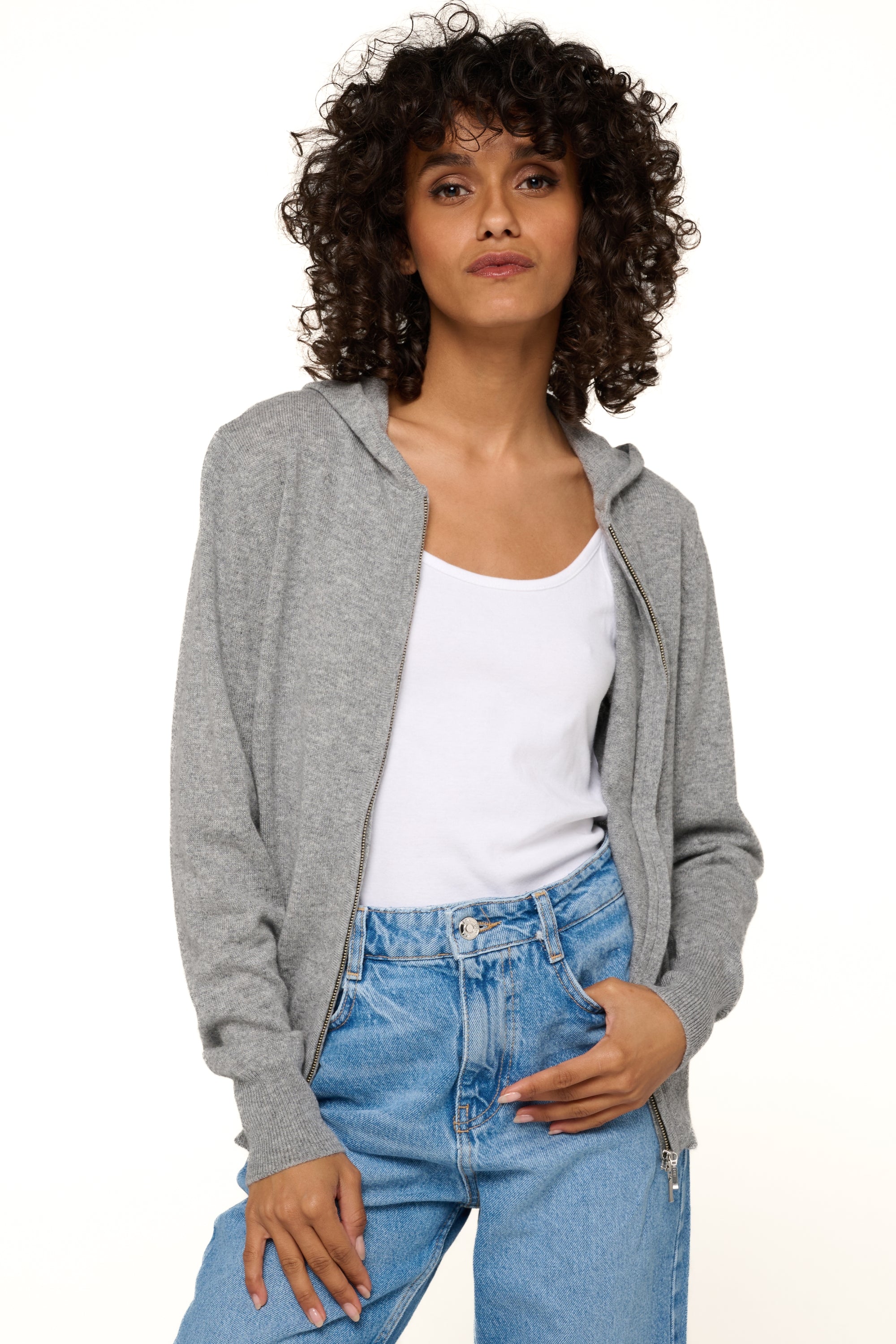 Louanne en cachemire femme - gris chiné - Mahogany