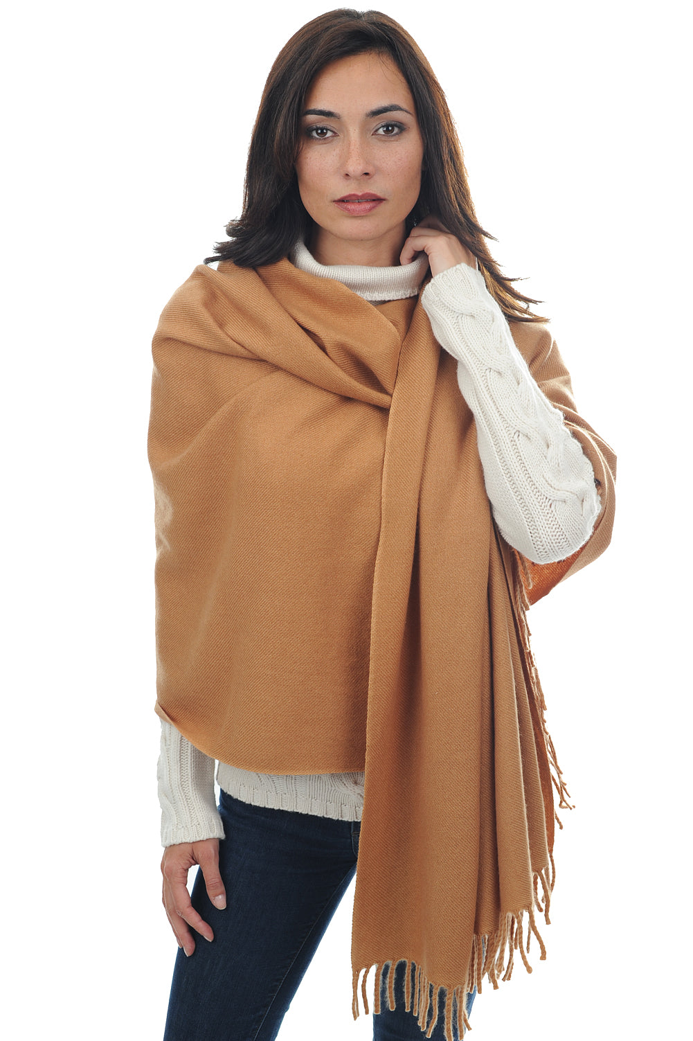 Niry en cachemire femme - camel désert - Mahogany