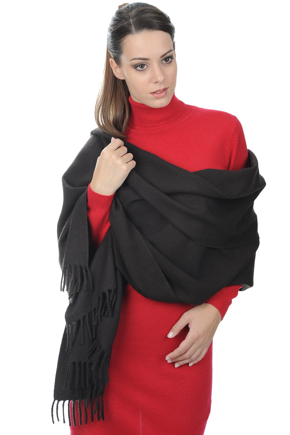 Niry en cachemire femme - marron noir - Mahogany