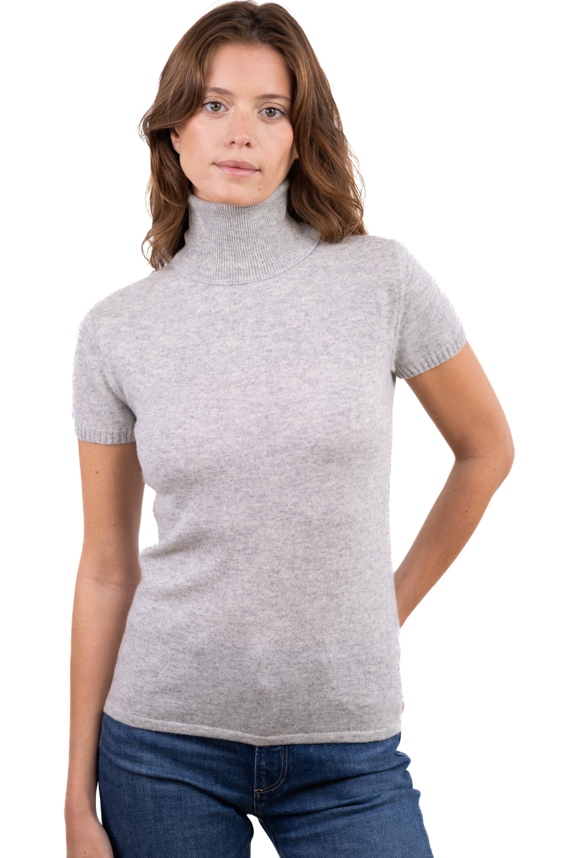 Olivia en cachemire femme - flanelle chiné - Mahogany