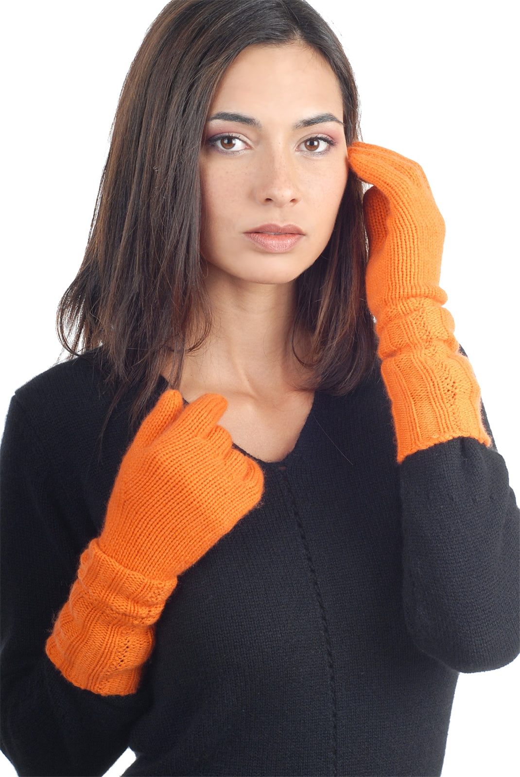 Tadam en cachemire femme - orange - Mahogany