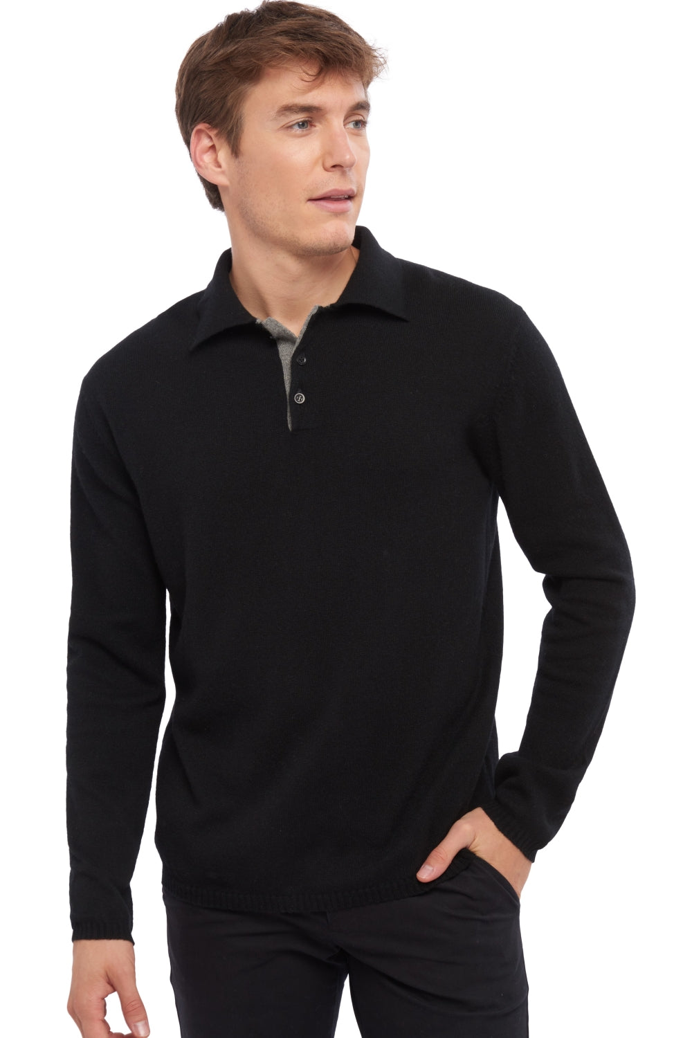 Scott en cachemire homme - noir-gris chiné - Mahogany