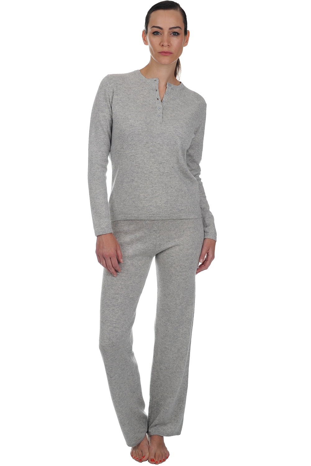 Loan en cachemire femme - flanelle chiné - Mahogany