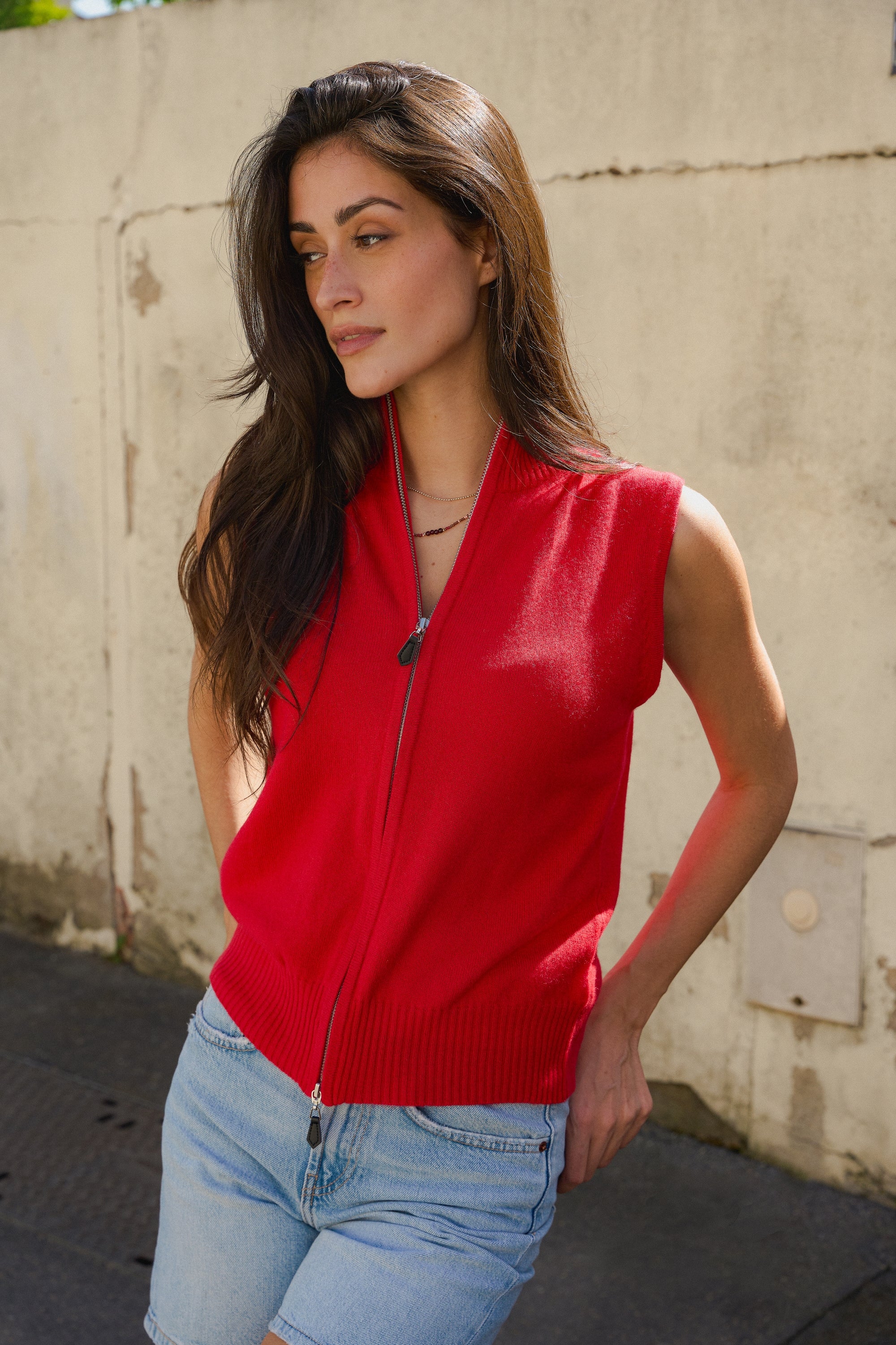 Zaza en cachemire femme - rouge velours - Mahogany