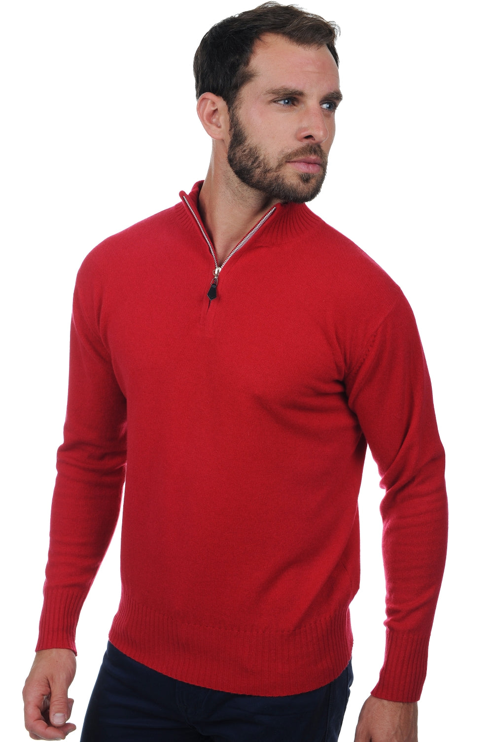 Chazam en cachemire homme - rouge velours - Mahogany