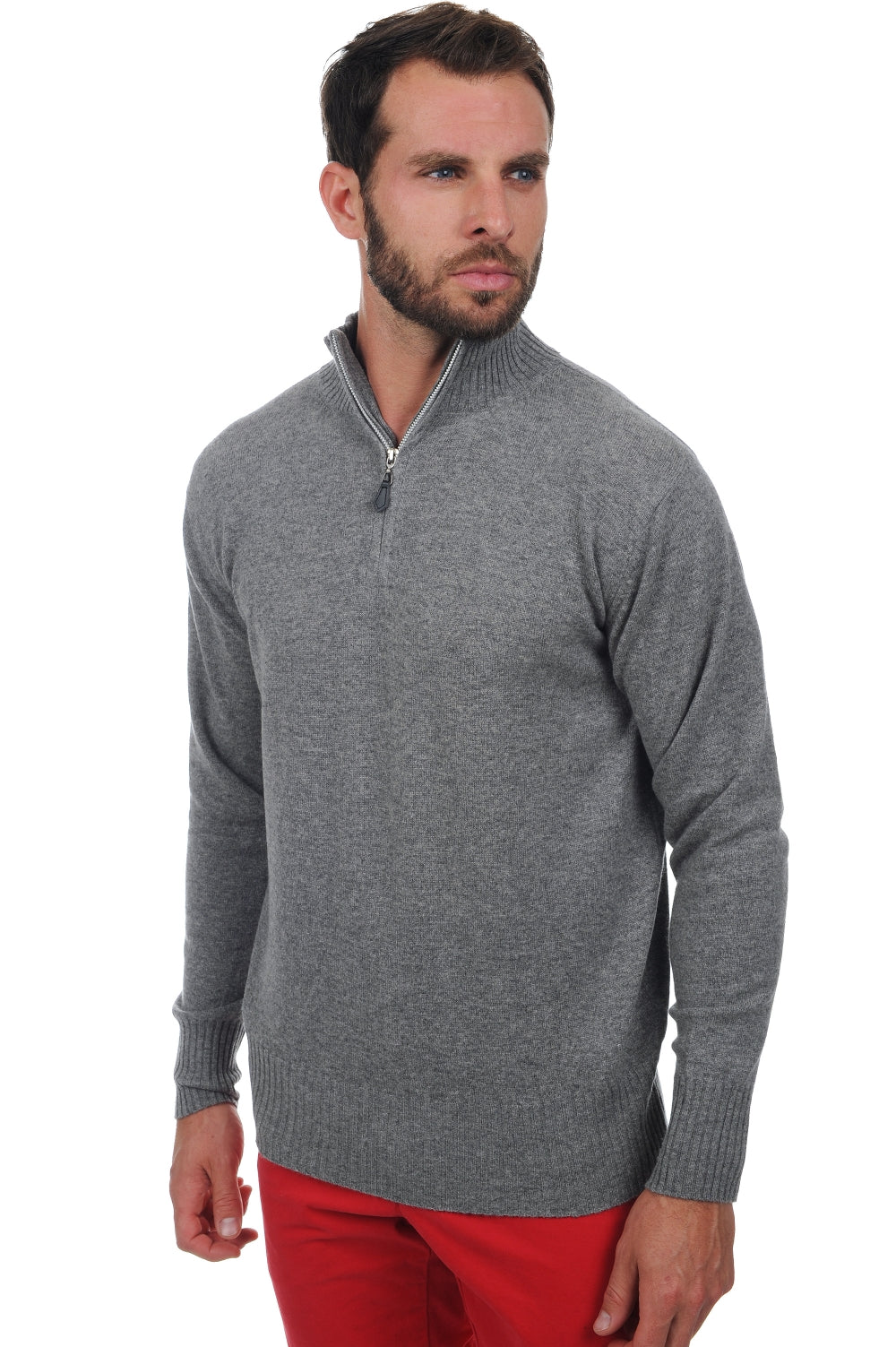 Chazam en cachemire homme - gris chiné - Mahogany