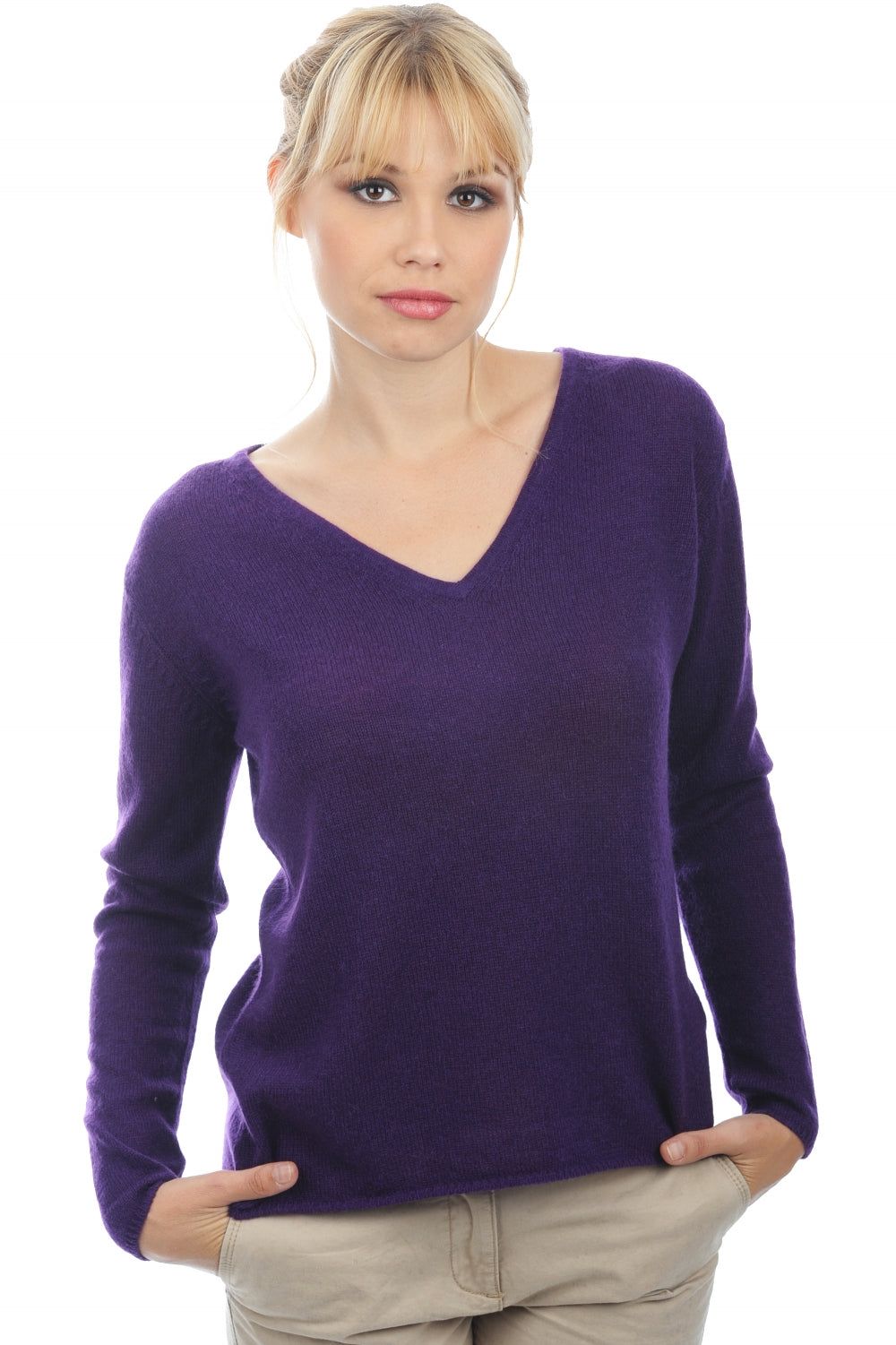 Flavie en cachemire femme - violet très vif - Mahogany