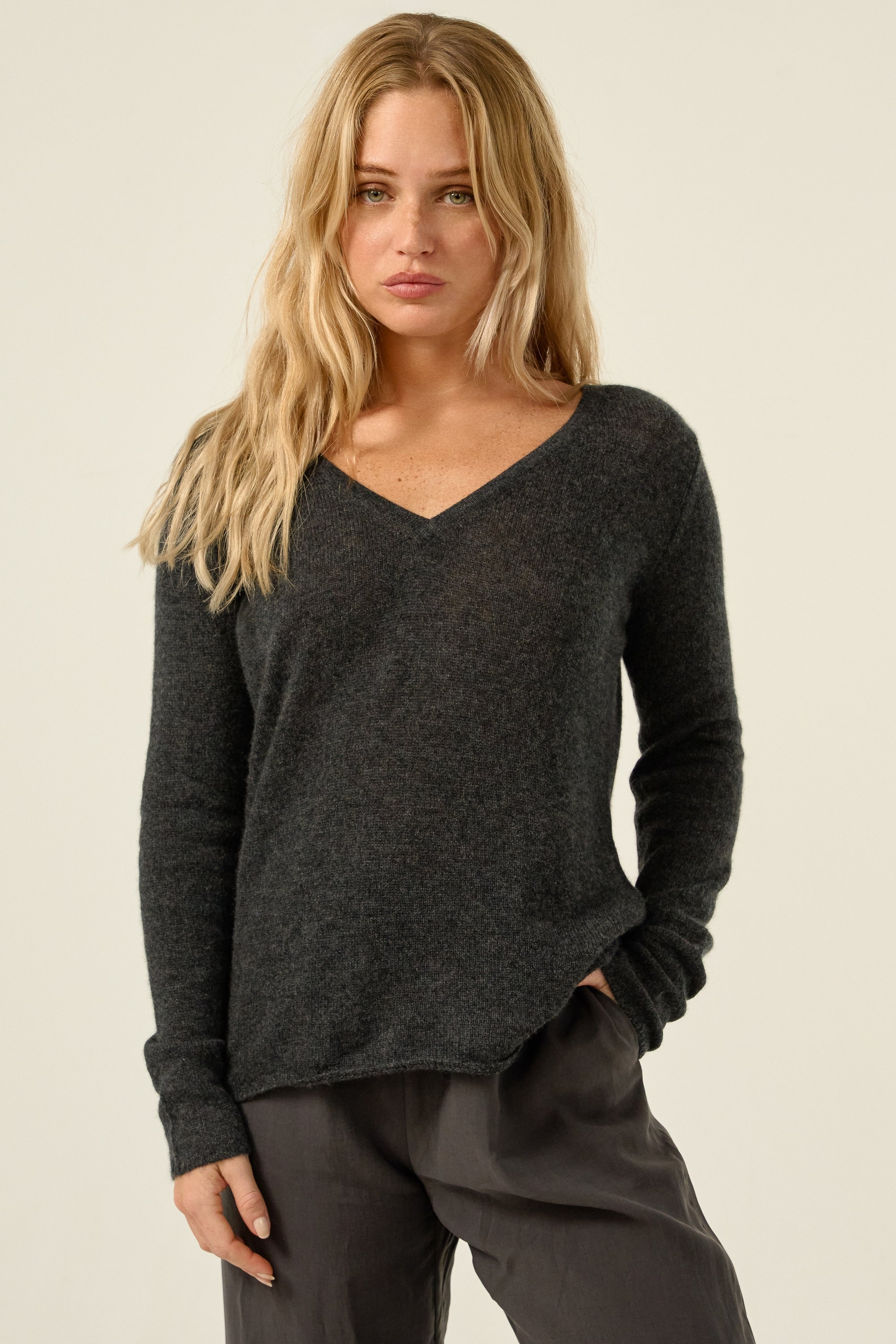 Flavie en cachemire femme - anthracite chiné - Mahogany