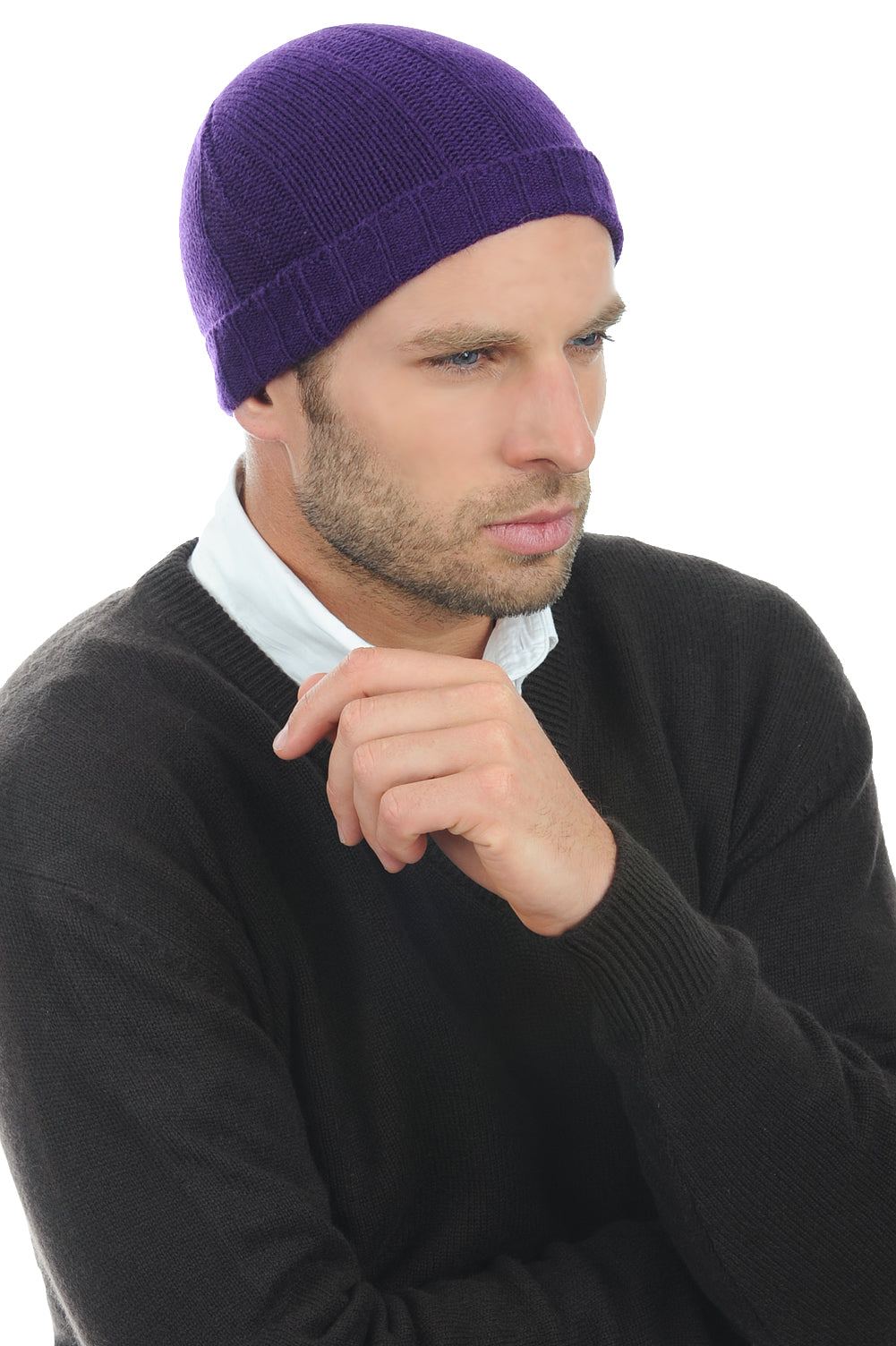 Ted en cachemire homme - violet très vif - Mahogany