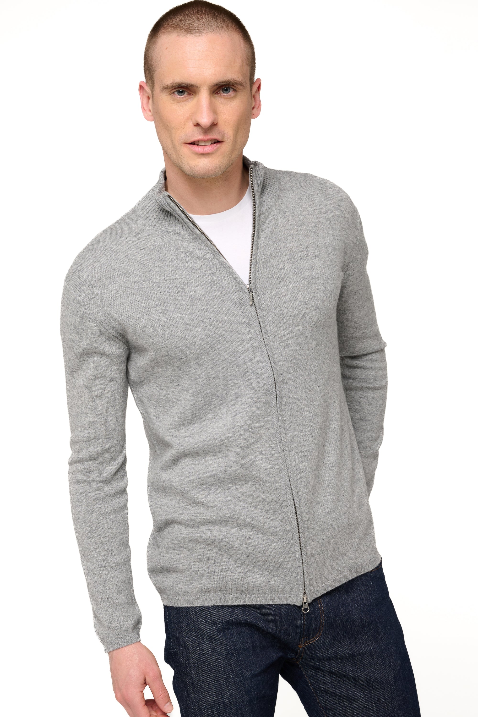 Elton en cachemire homme - gris chiné - Mahogany