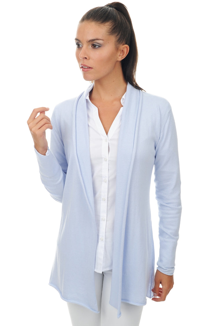 Perlette en cachemire et coton femme - bleu ciel - Mahogany