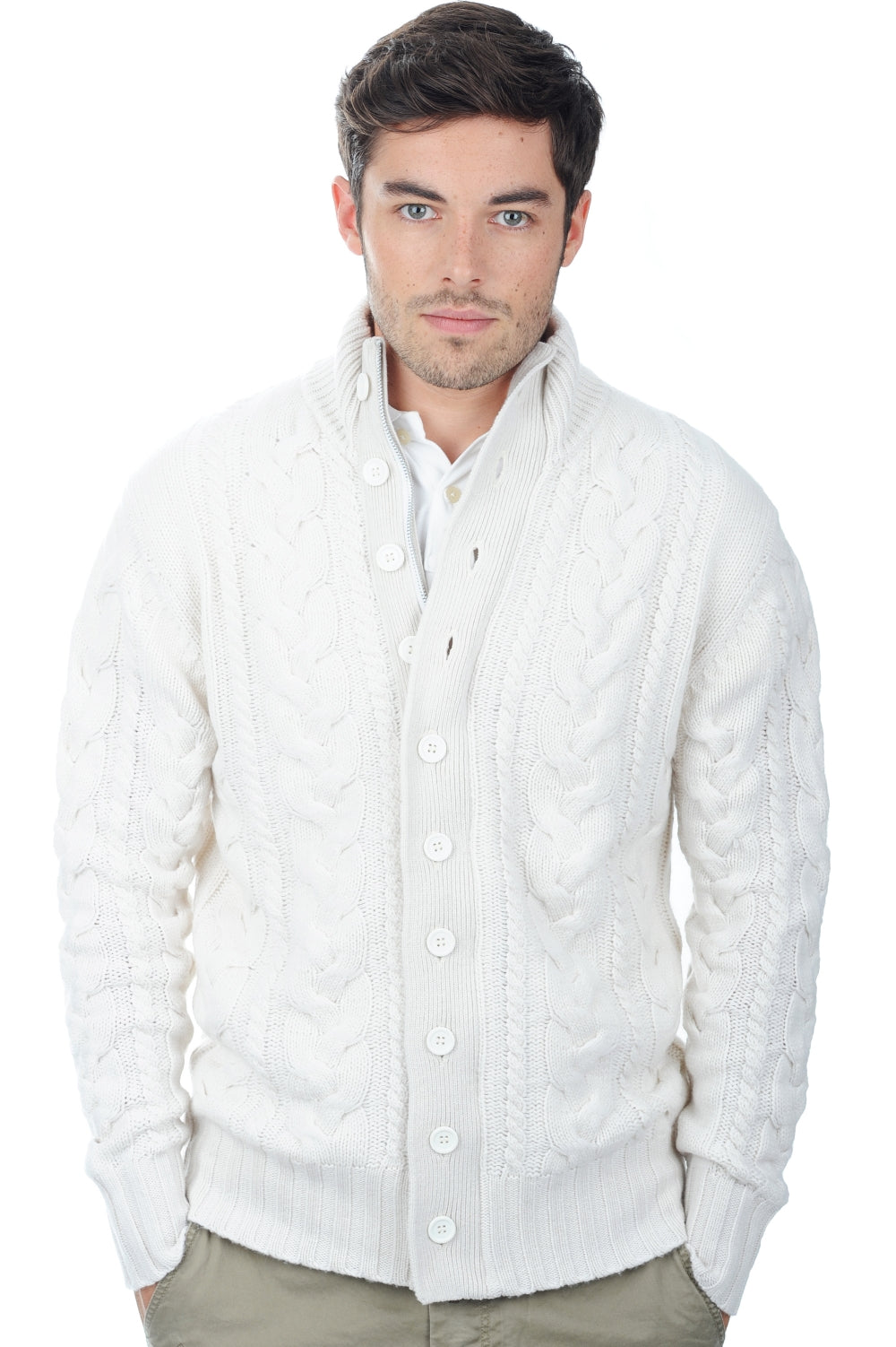 Loris en cachemire homme - blanc cassé - Mahogany