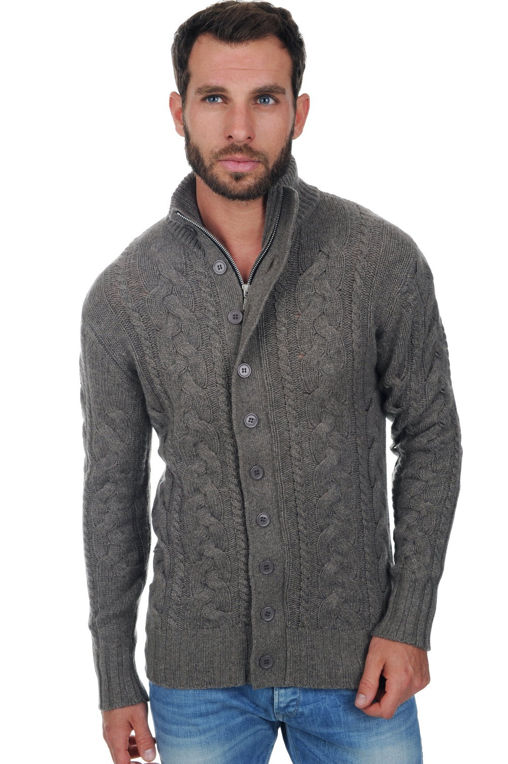 Loris en cachemire homme - marmotte chiné - Mahogany