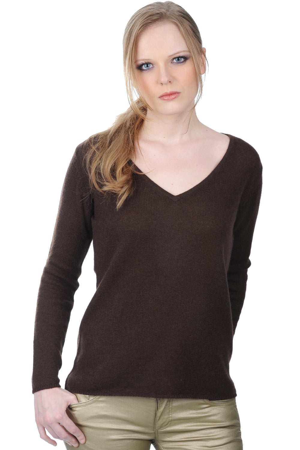 Flavie en cachemire femme - capuccino - Mahogany