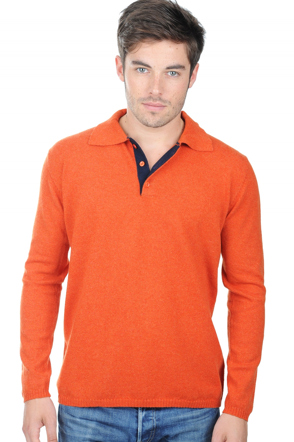 Scott en cachemire homme - paprika-marine foncé - Mahogany