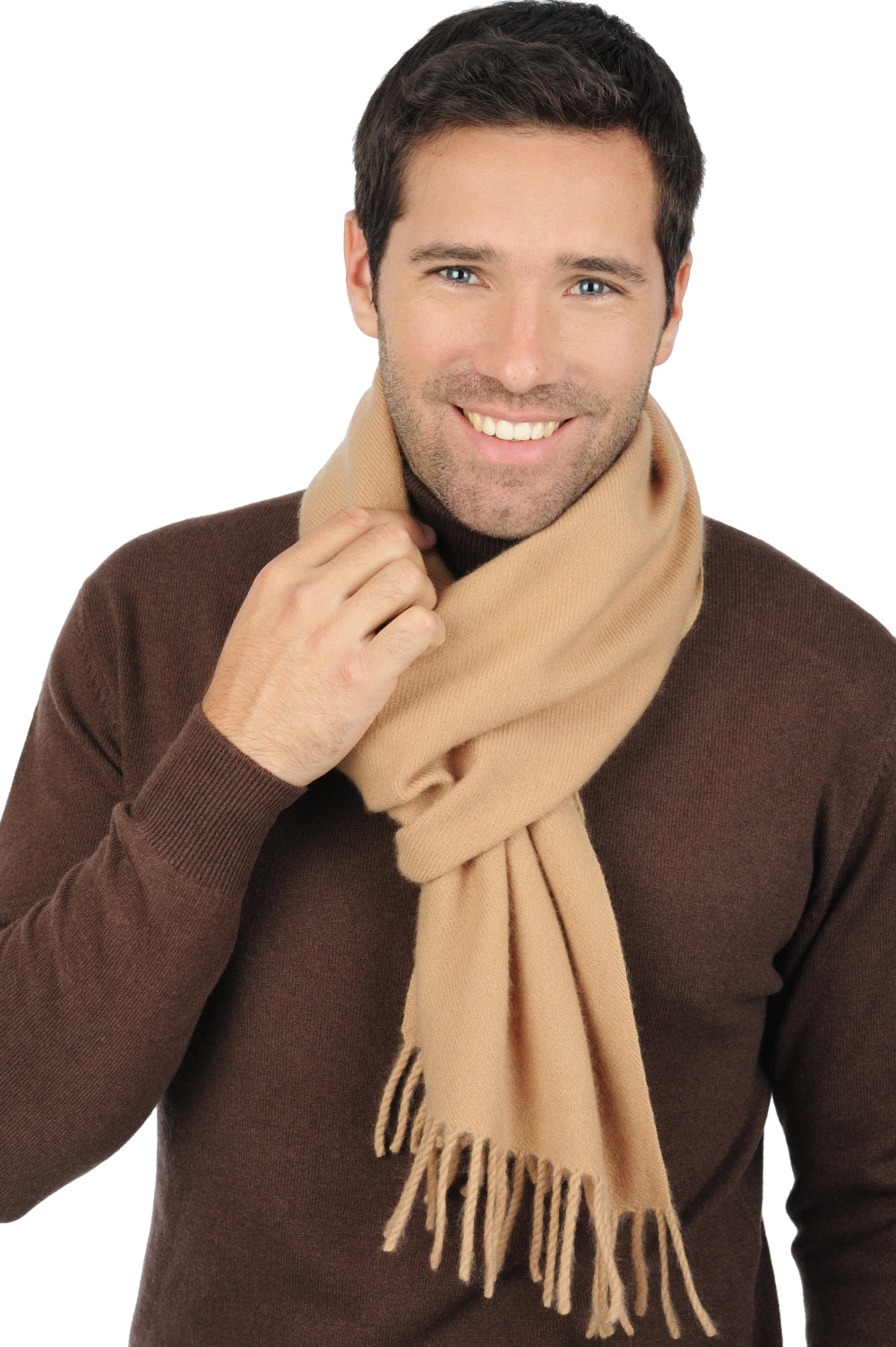 Zak200 en cachemire homme - camel désert - Mahogany