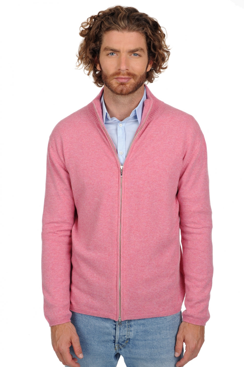 Elton en cachemire homme - bubble gum - Mahogany