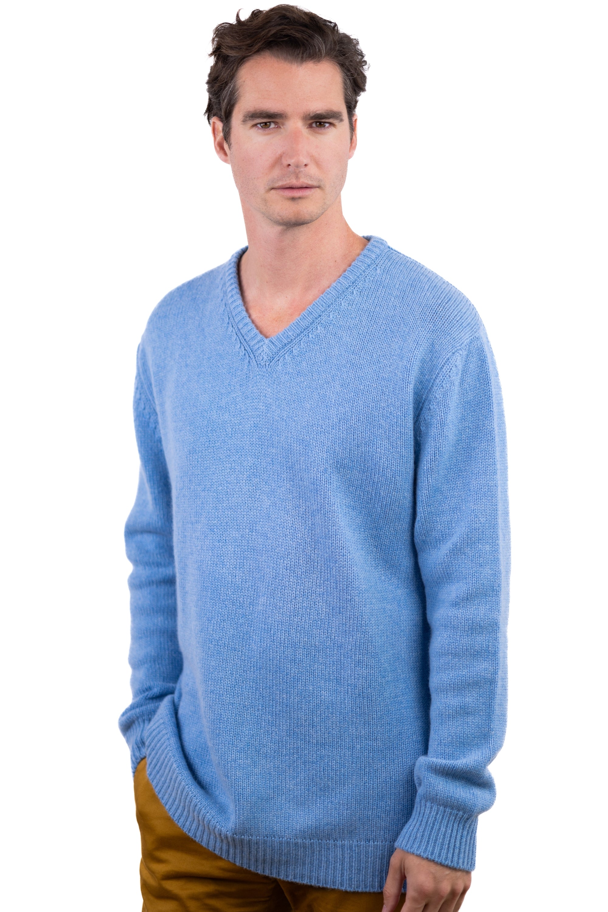 Atman en cachemire homme - bleu azur chiné - Mahogany