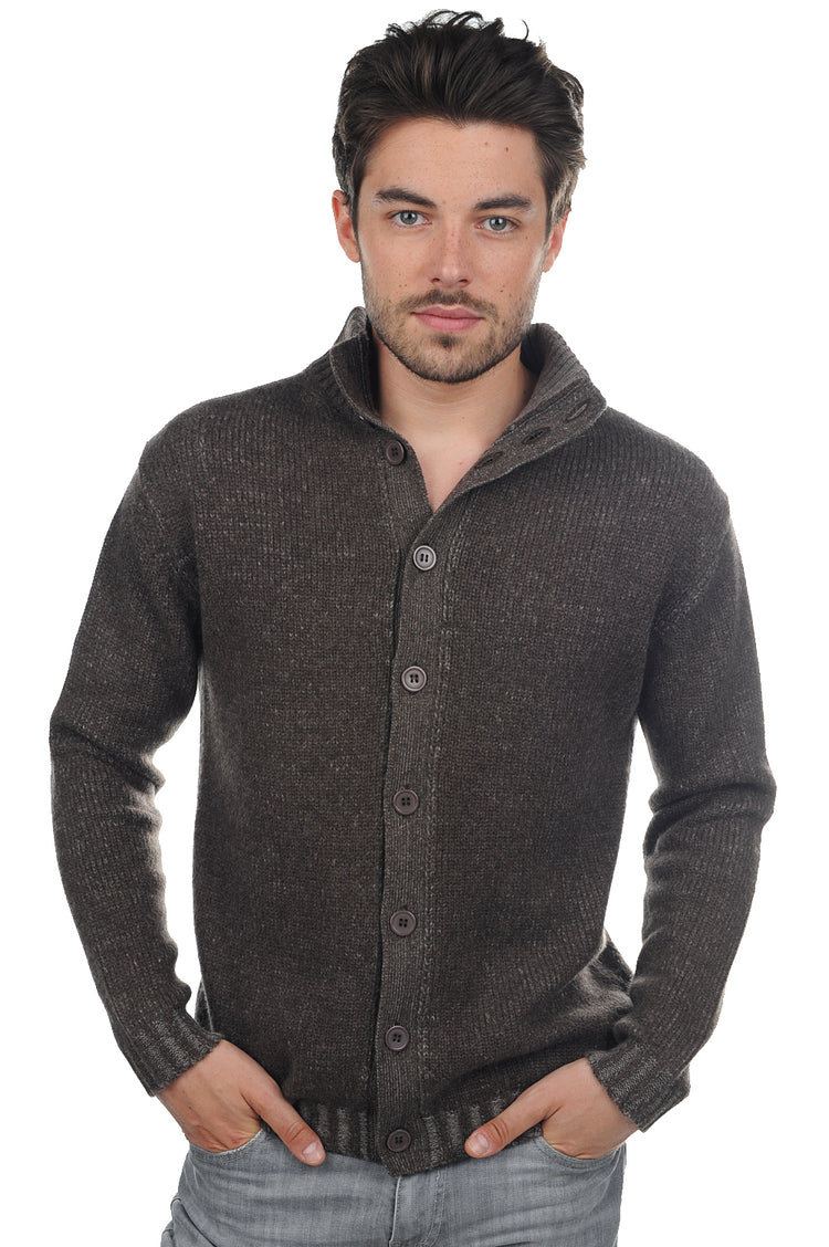Jo en cachemire homme - marron chiné-marmotte chiné - Mahogany