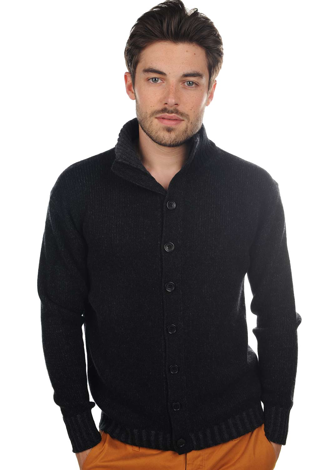 Jo en cachemire homme - noir-anthracite chiné - Mahogany