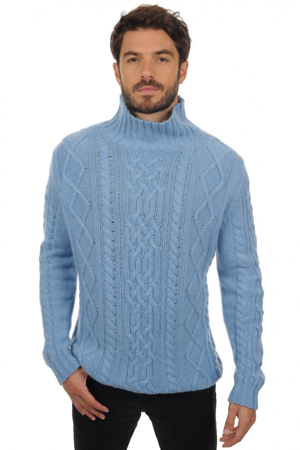 Platon en cachemire homme - bleu azur chiné - Mahogany