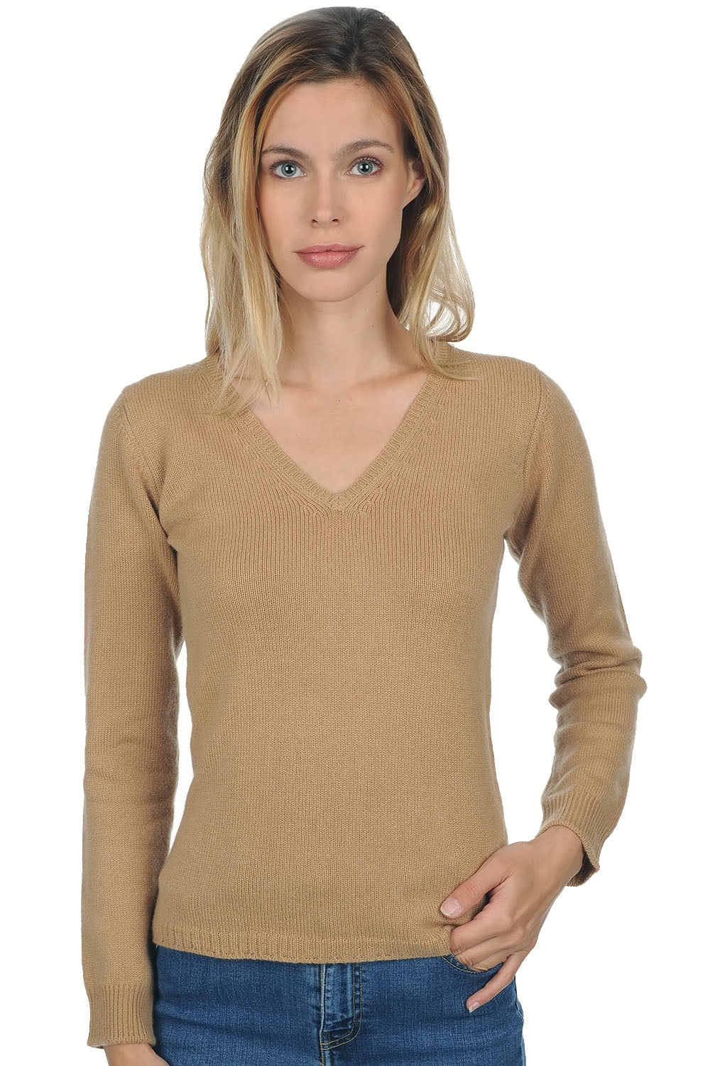 Erine 4F en cachemire femme - camel - Mahogany
