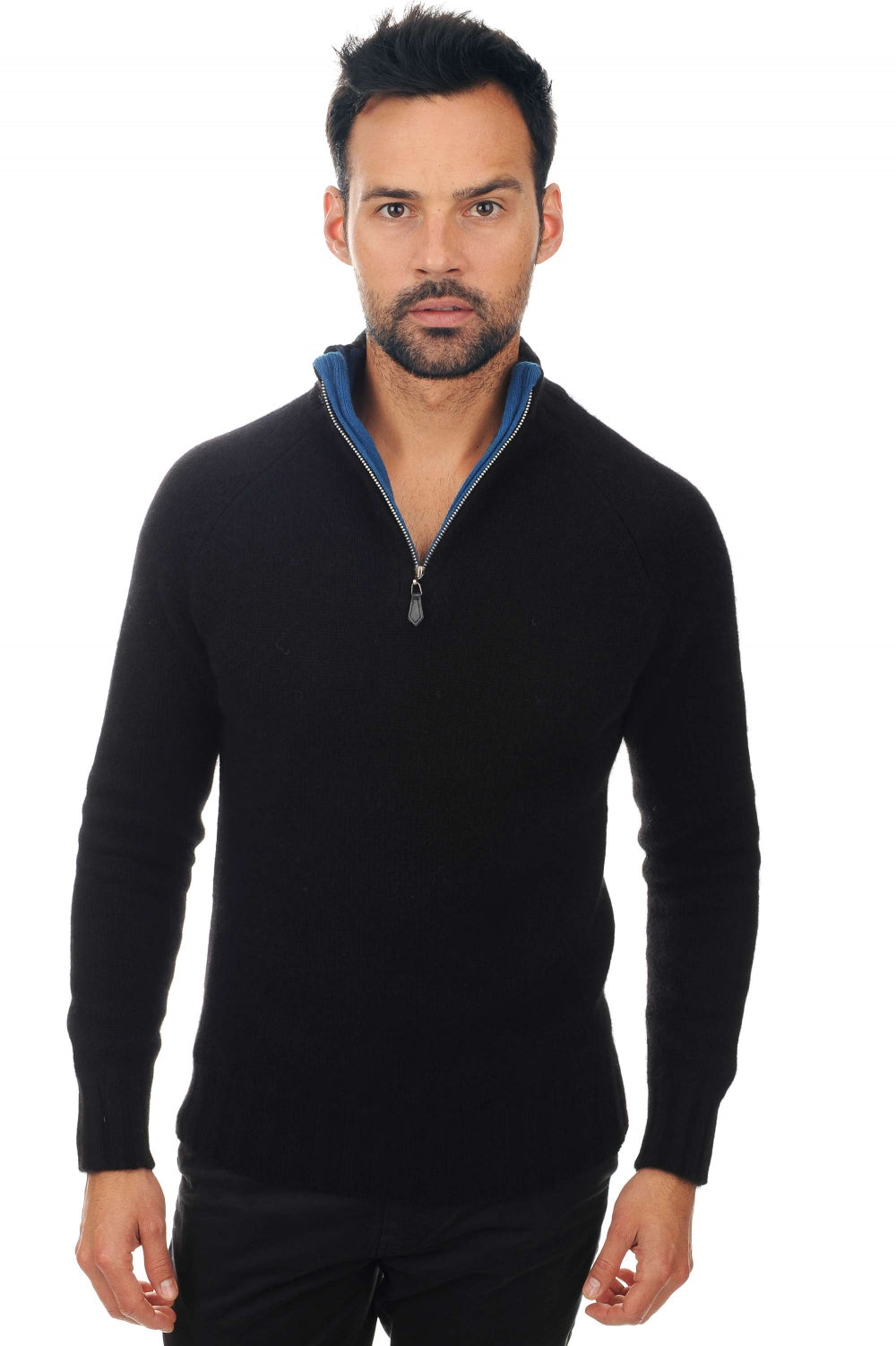 Howard en cachemire et yak homme - noir-bleu canard - Mahogany