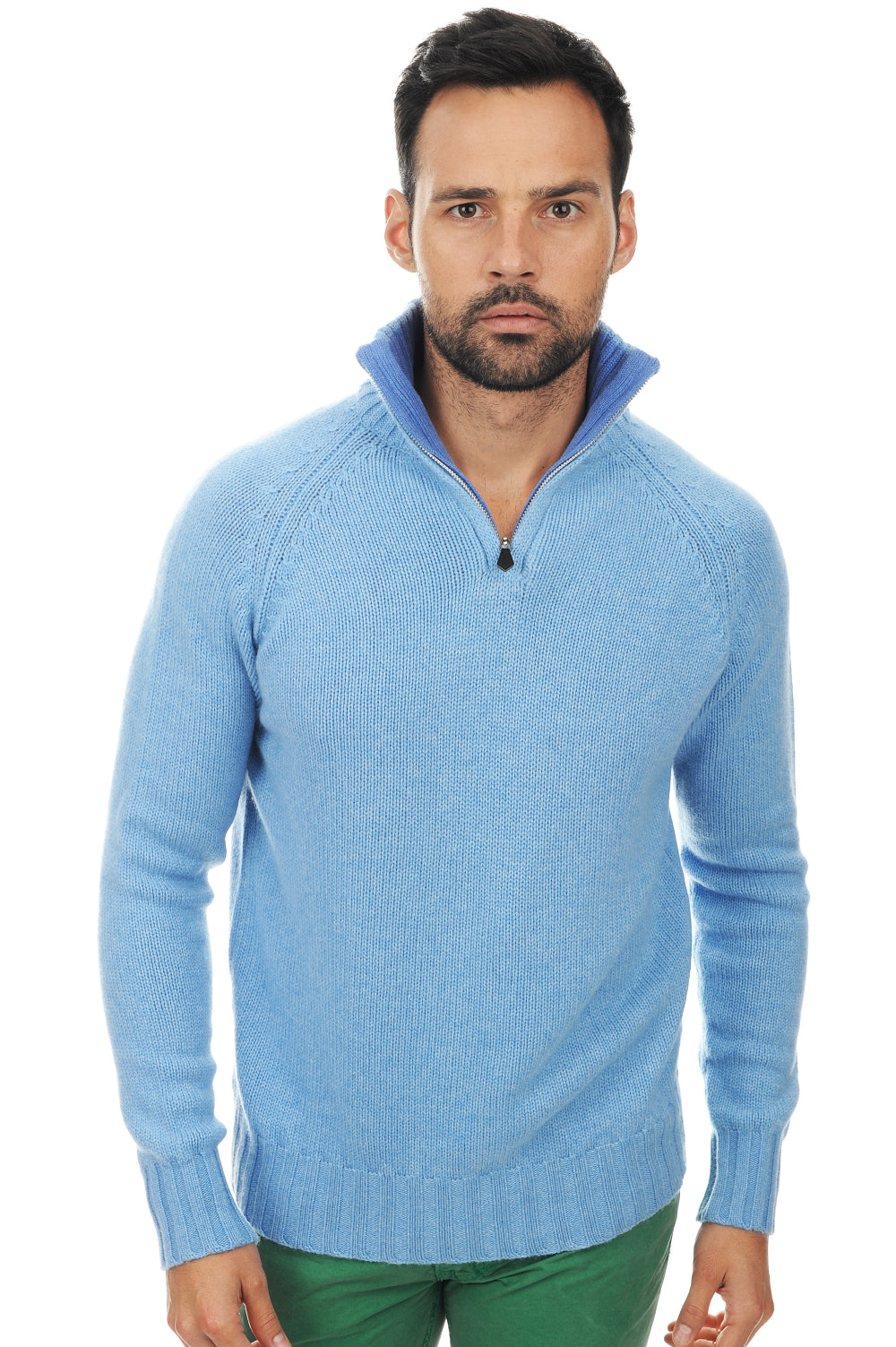 Olivier en cachemire homme - bleu azur chiné-bleu chiné - Mahogany
