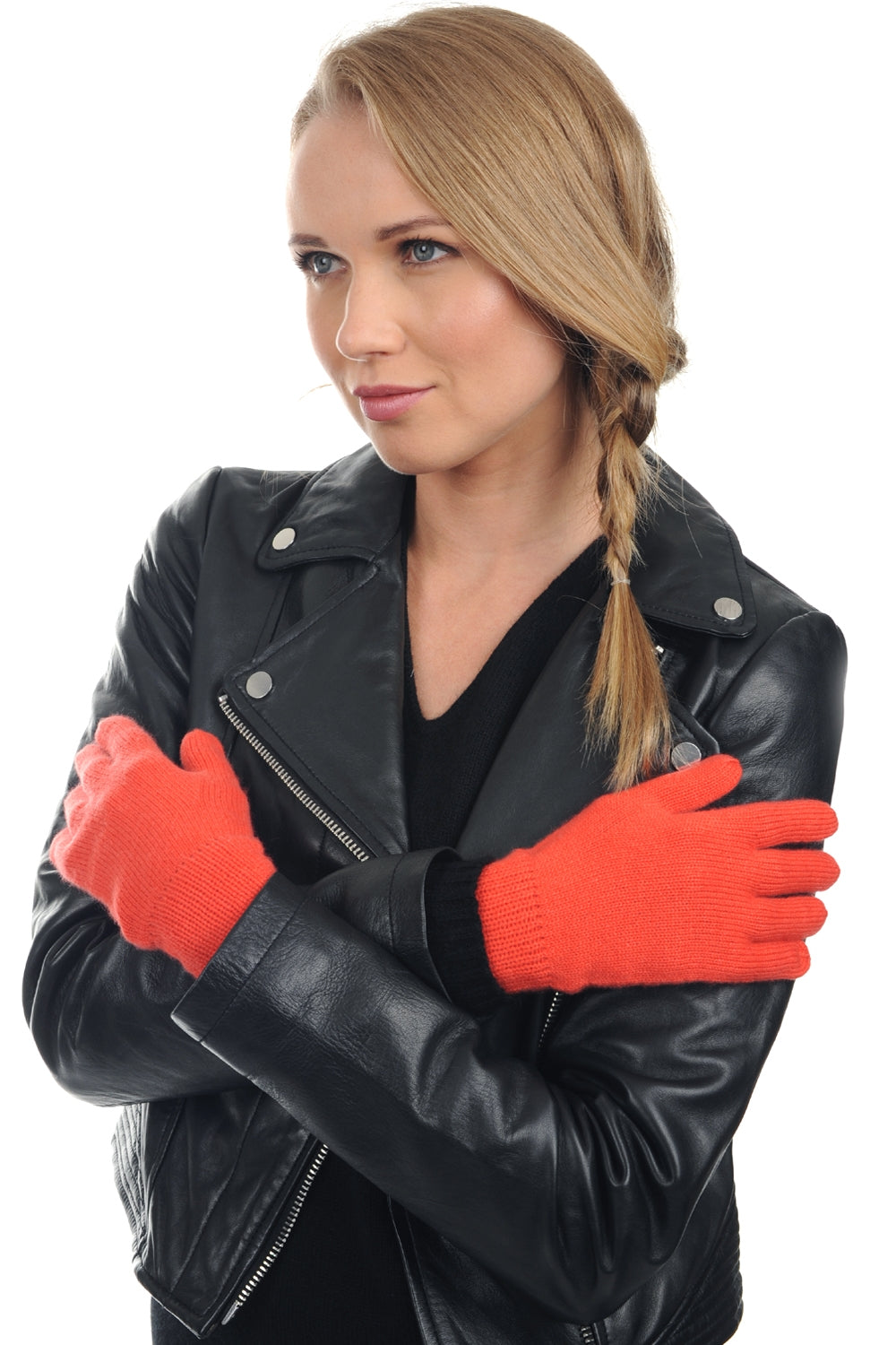 Manine en cachemire femme - corail lumineux - Mahogany