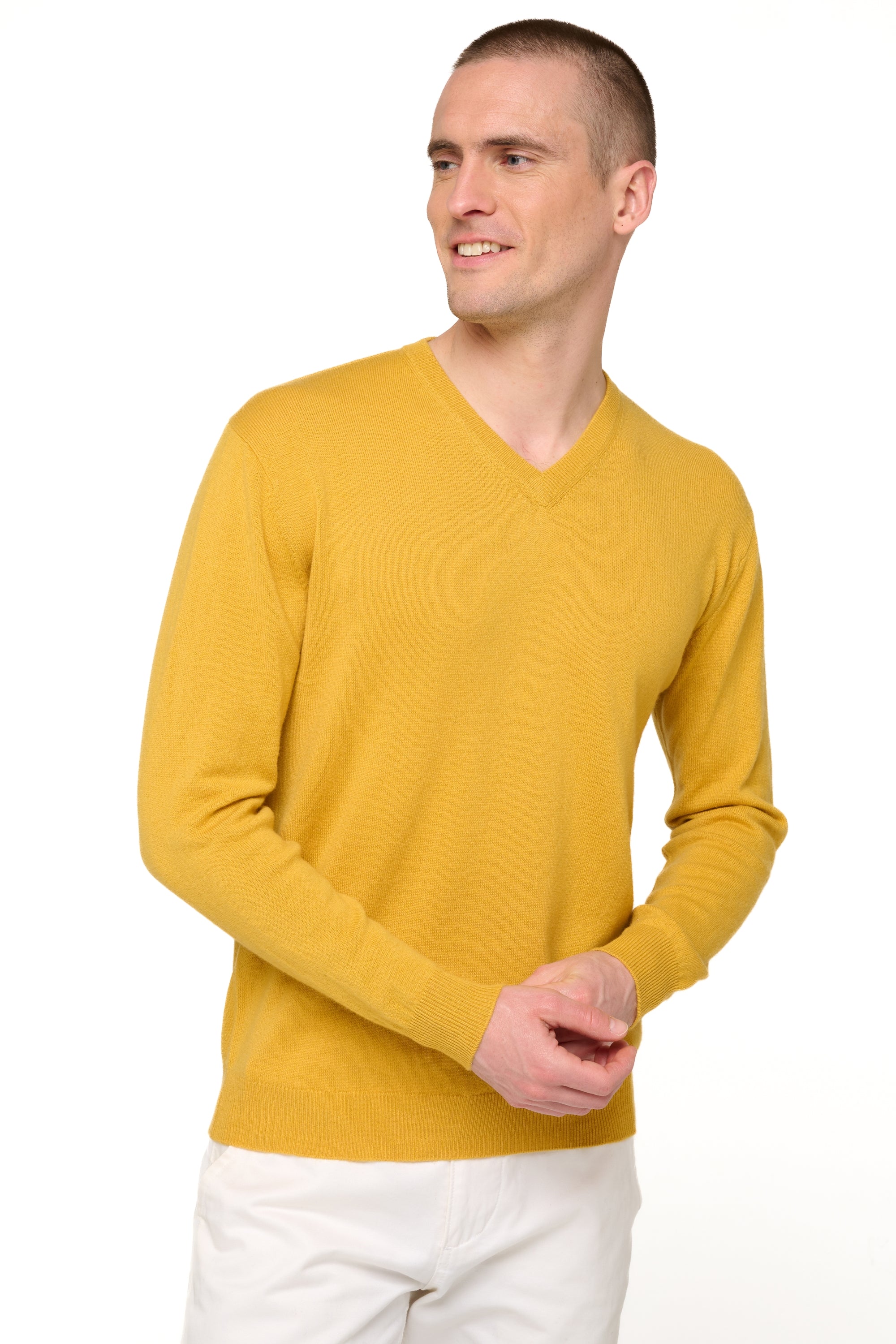 Gaspard en cachemire homme - moutarde - Mahogany